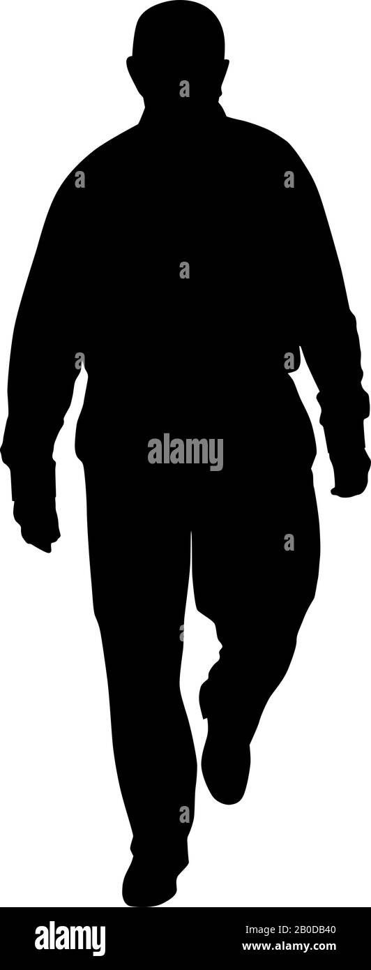 Vector people illustration. Black silhouette of walking man Stock ...