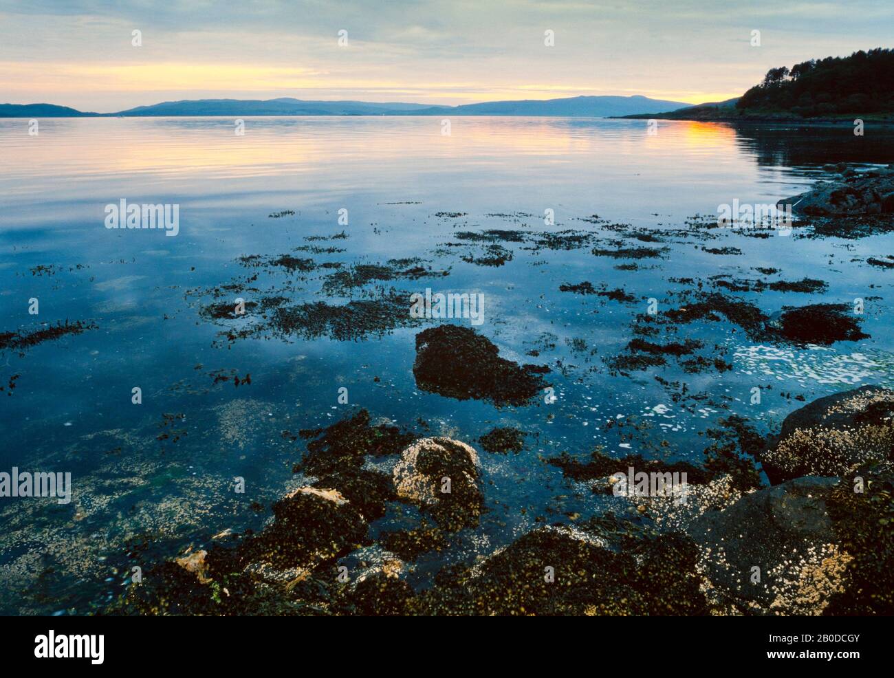 Sound of Mull, Scotland, view looking towards the Isle of Mull from the mainland Stock Photo
