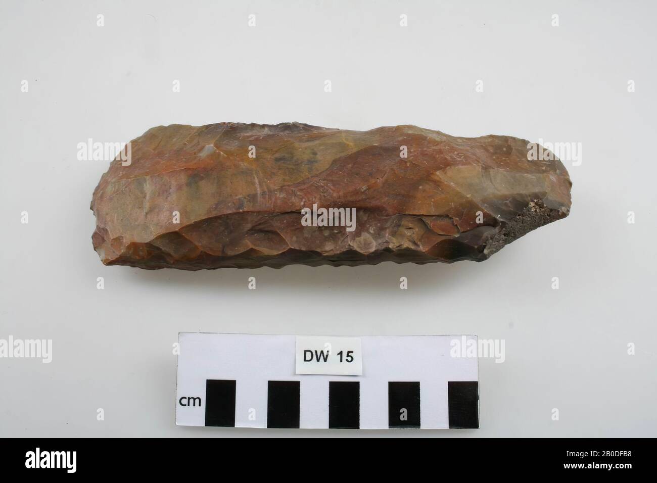 Rough flint ax, ax, stone, flint, 2 x 6 x 18.5 cm, prehistory, Denmark, Sjaeland, unknown, unknown Stock Photo