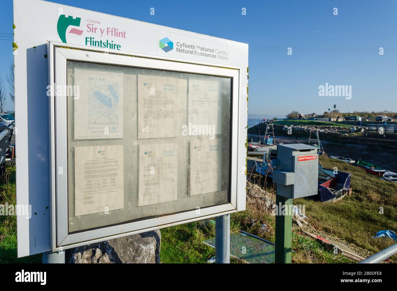 Greenfield, Flintshire, UK: Feb 6, 2020: During July to December, Greenfield Dock is where local fishermen land their catches of cockles. The North Wa Stock Photo