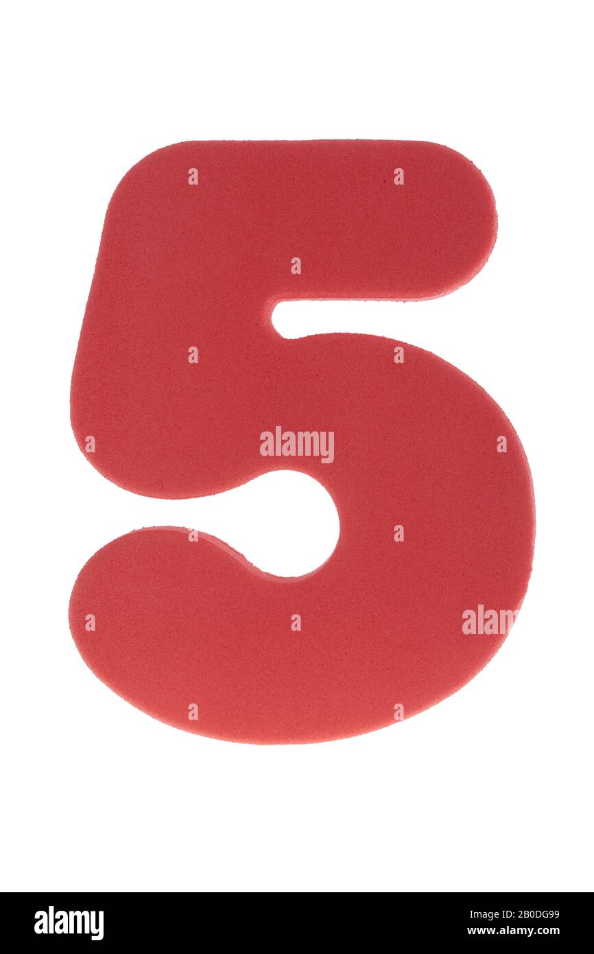 Number five on white background Stock Photo