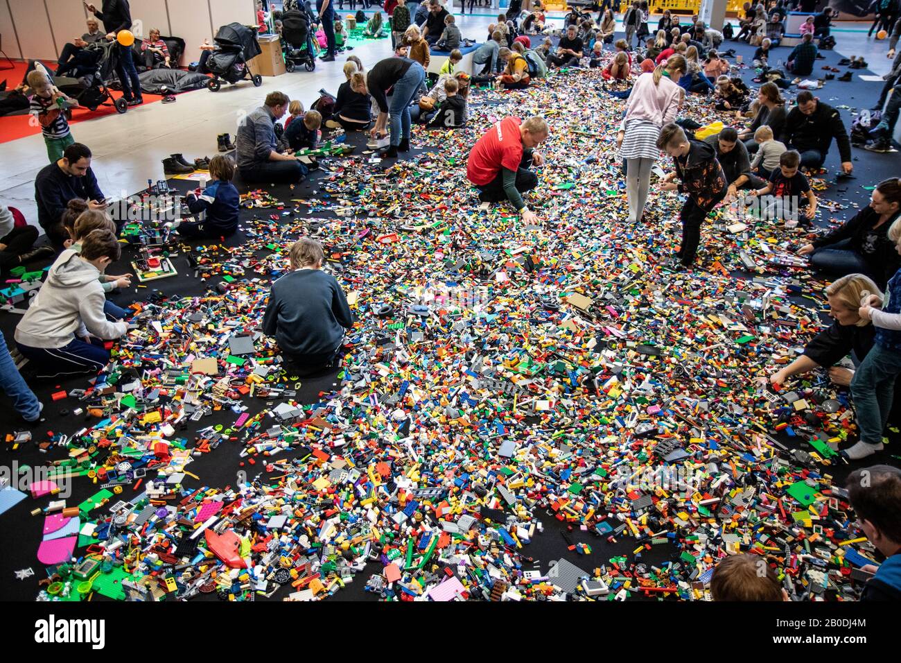 Copenhagen, Denmark. 13th Feb, 2017. Children and adults of all ages go crazy at the annual LEGO World event in Bella Center Copenhagen. LEGO is the largest toy company by