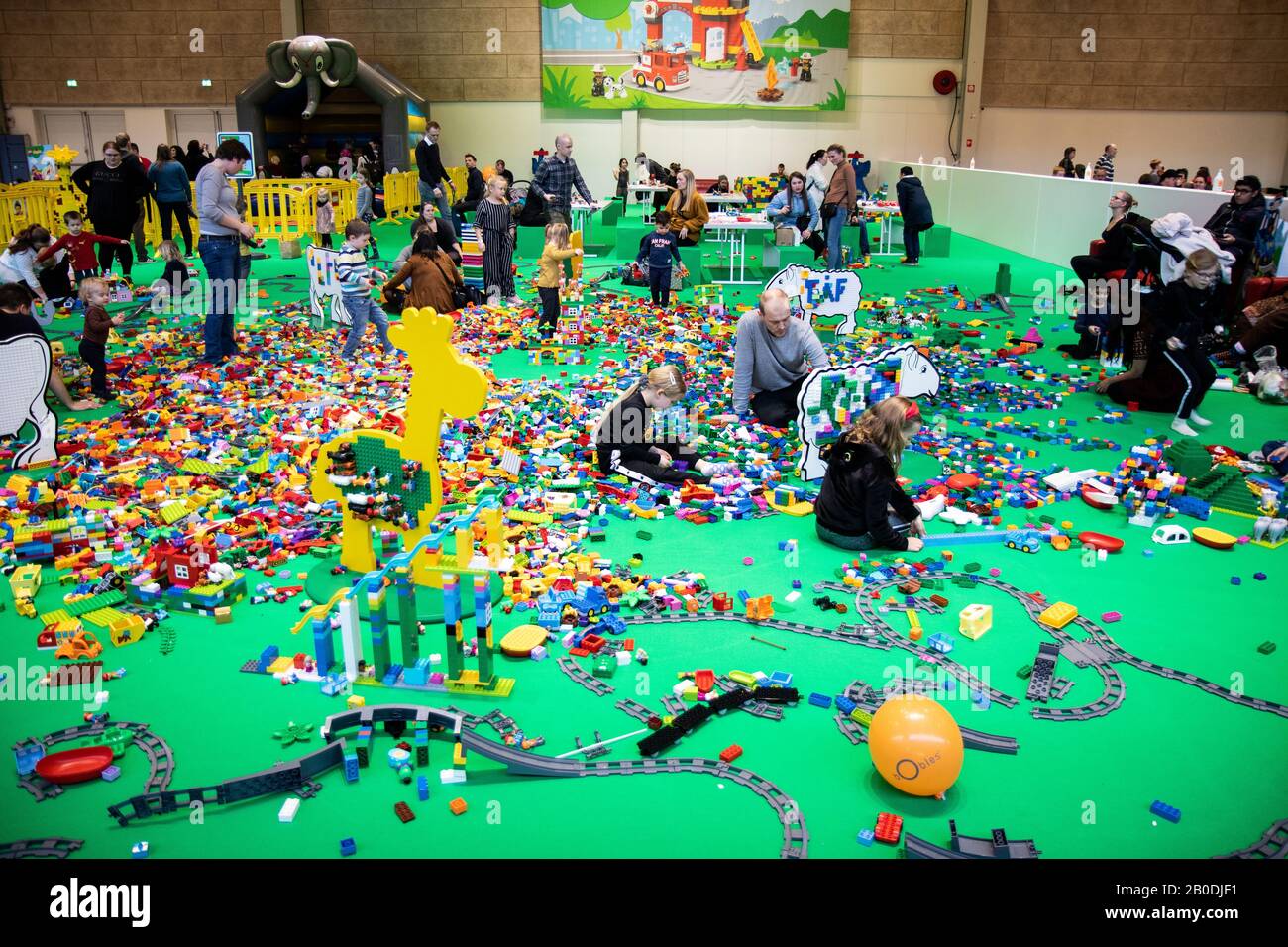 Copenhagen, Denmark. 13th Feb, 2017. Children and adults of all ages go  crazy at the annual LEGO World event in Bella Center Copenhagen. The LEGO  Group is the largest toy company by