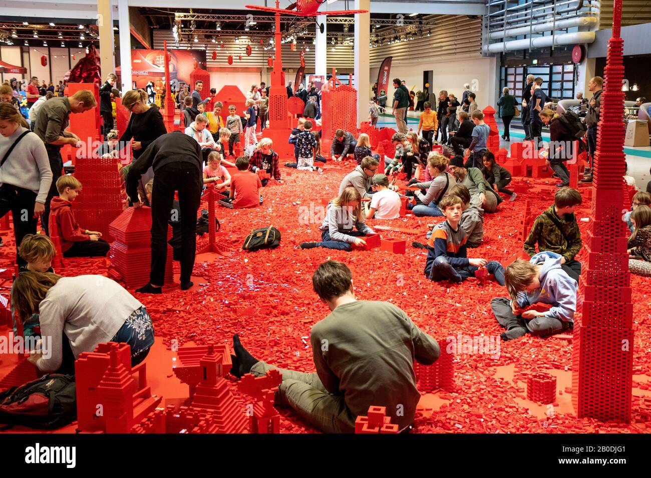 Copenhagen, Denmark. 13th Feb, 2017. Children and adults of ages go crazy at the annual LEGO World event in Bella Center Copenhagen. The LEGO Group is largest toy company