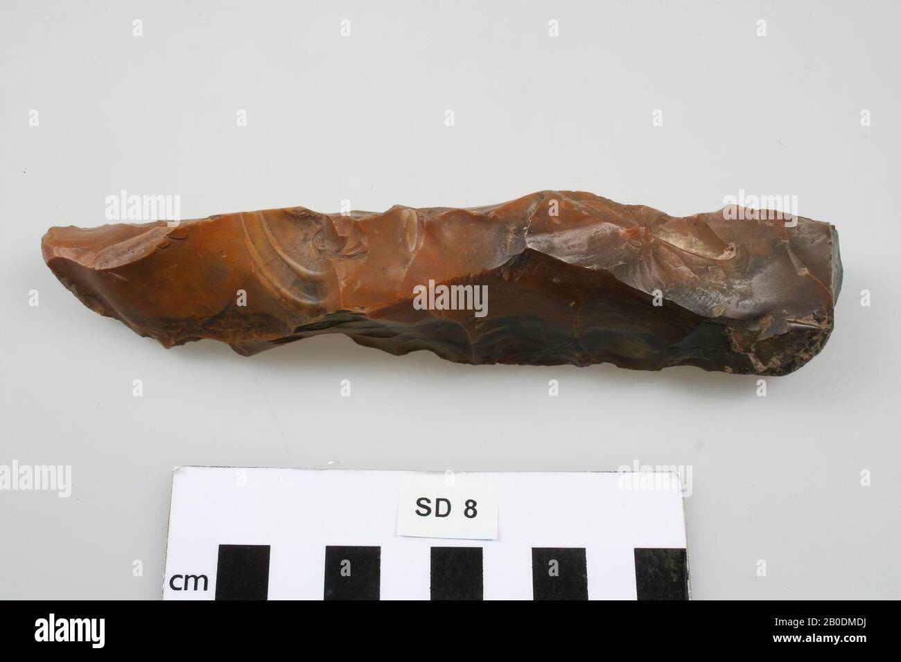 Old Europe, fragment, scraper ?, stone, flint, 16.7 x 3.4 x 3.8 cm, prehistory, Denmark Stock Photo