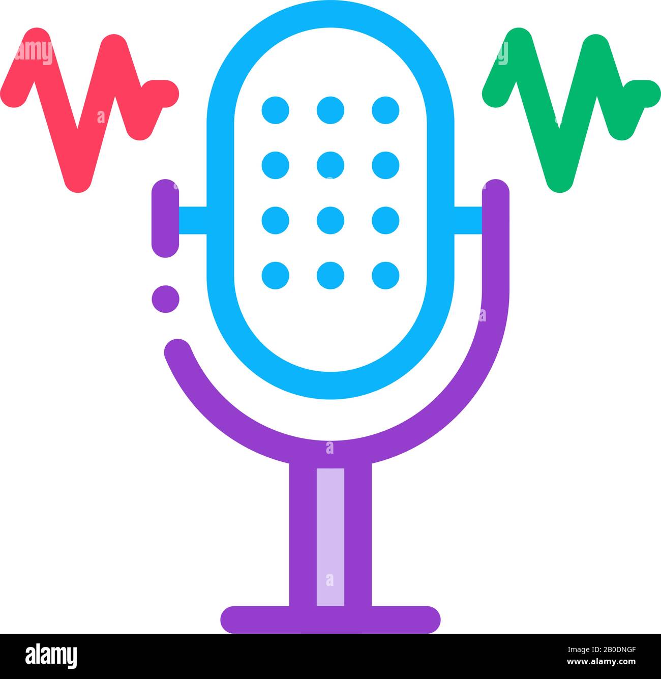 Microphone Waves Icon Vector Outline Illustration Stock Vector Image ...