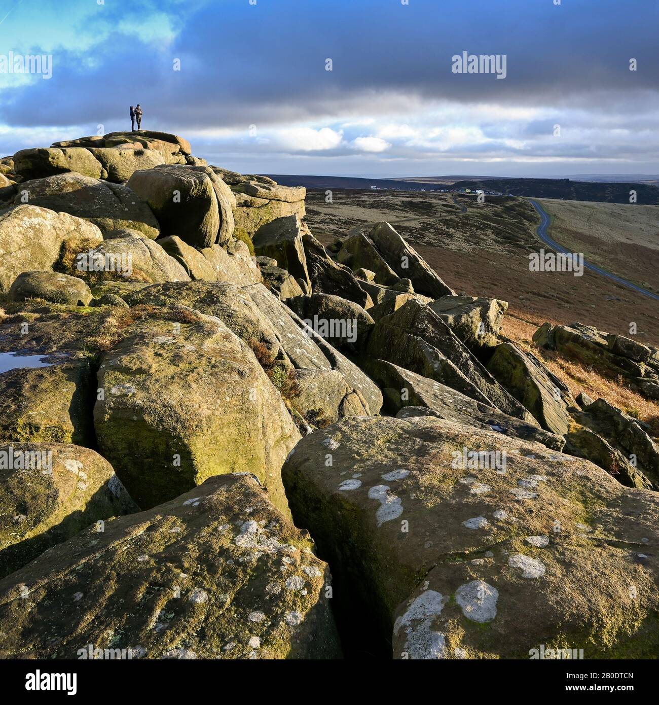 Stanage Edge Rocks Rock formations Stanage Edge in the Peak District Derbyshire England ...
