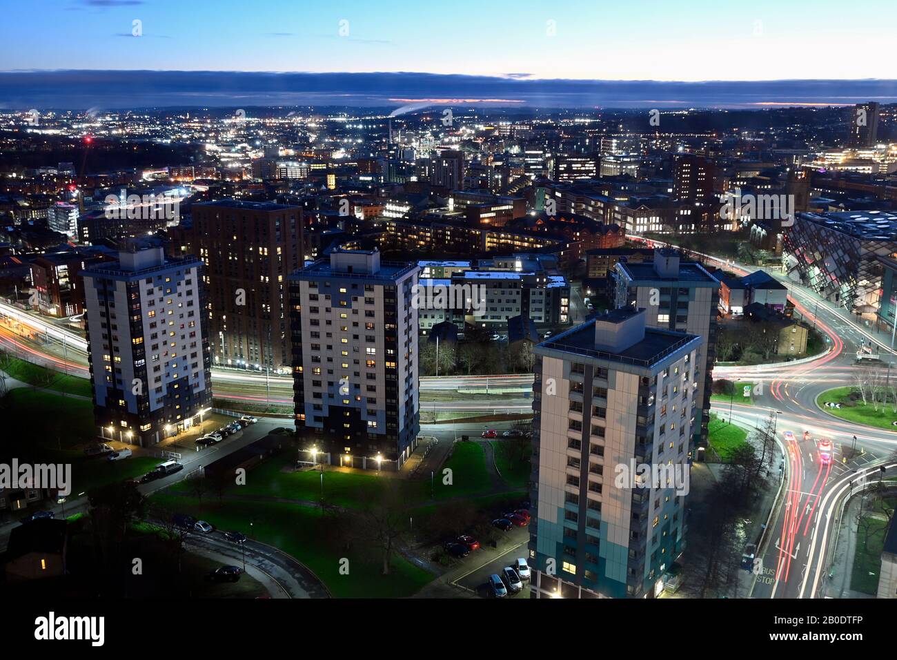 Sheffield city at night South Yorkshire England Stock Photo - Alamy