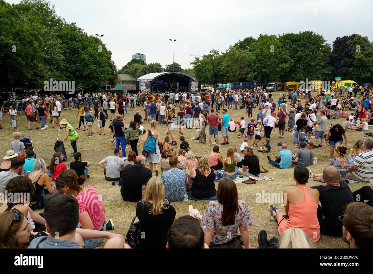 People Watching Band Playing On Stage At Tramlines Music Festival 