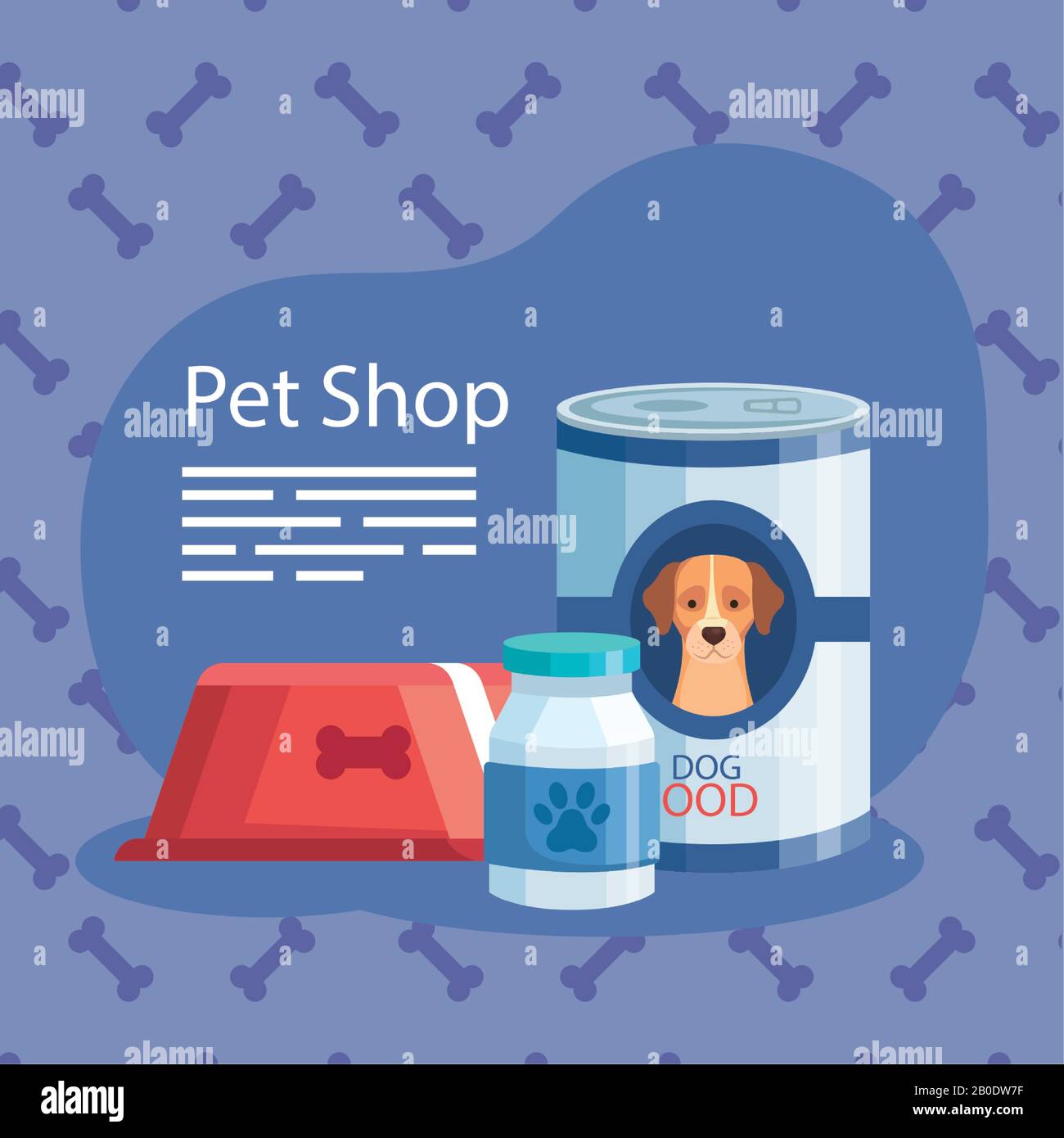 pet shop with food dog can and icons Stock Vector Image & Art Alamy