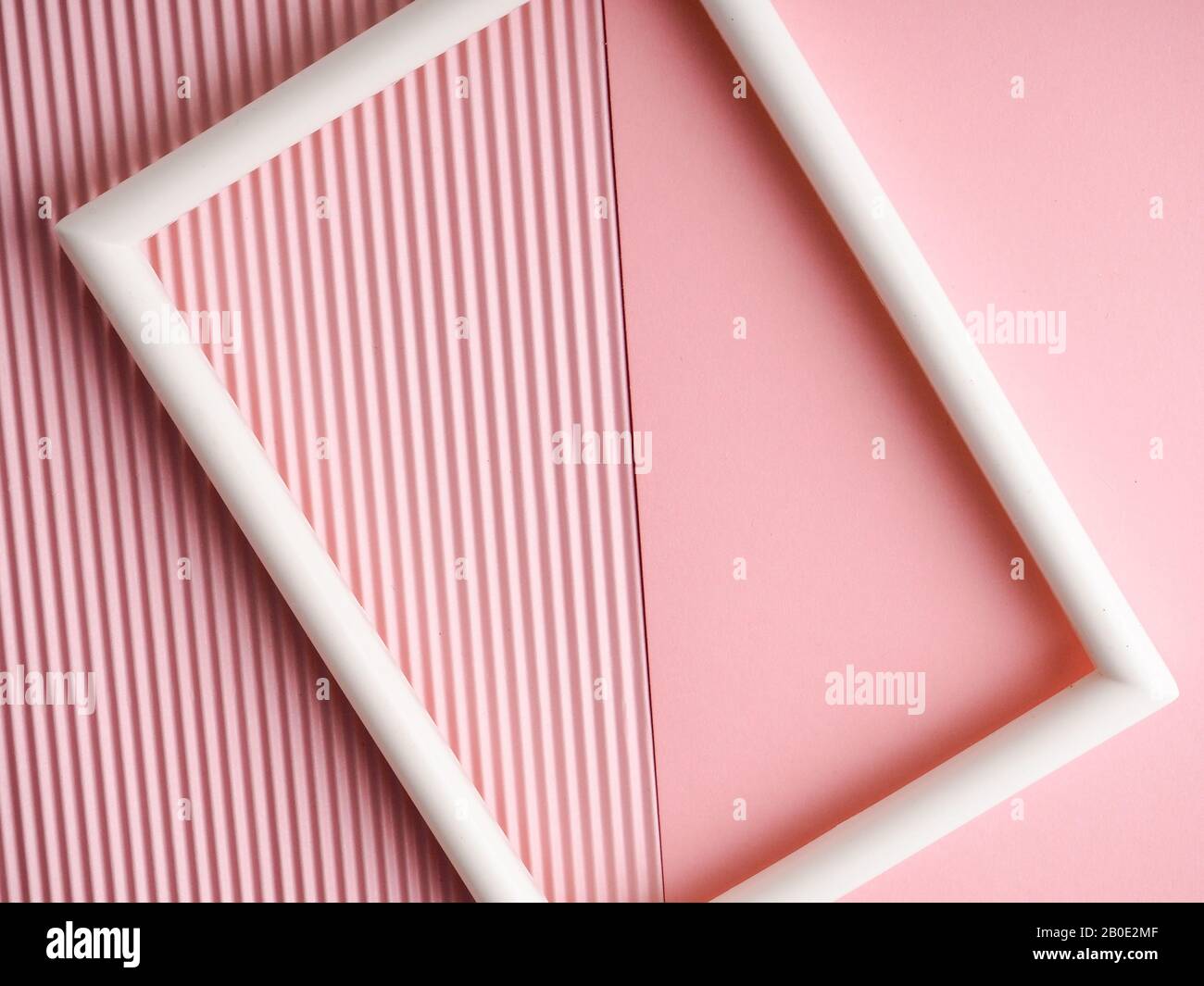 white frame on a pink background Stock Photo