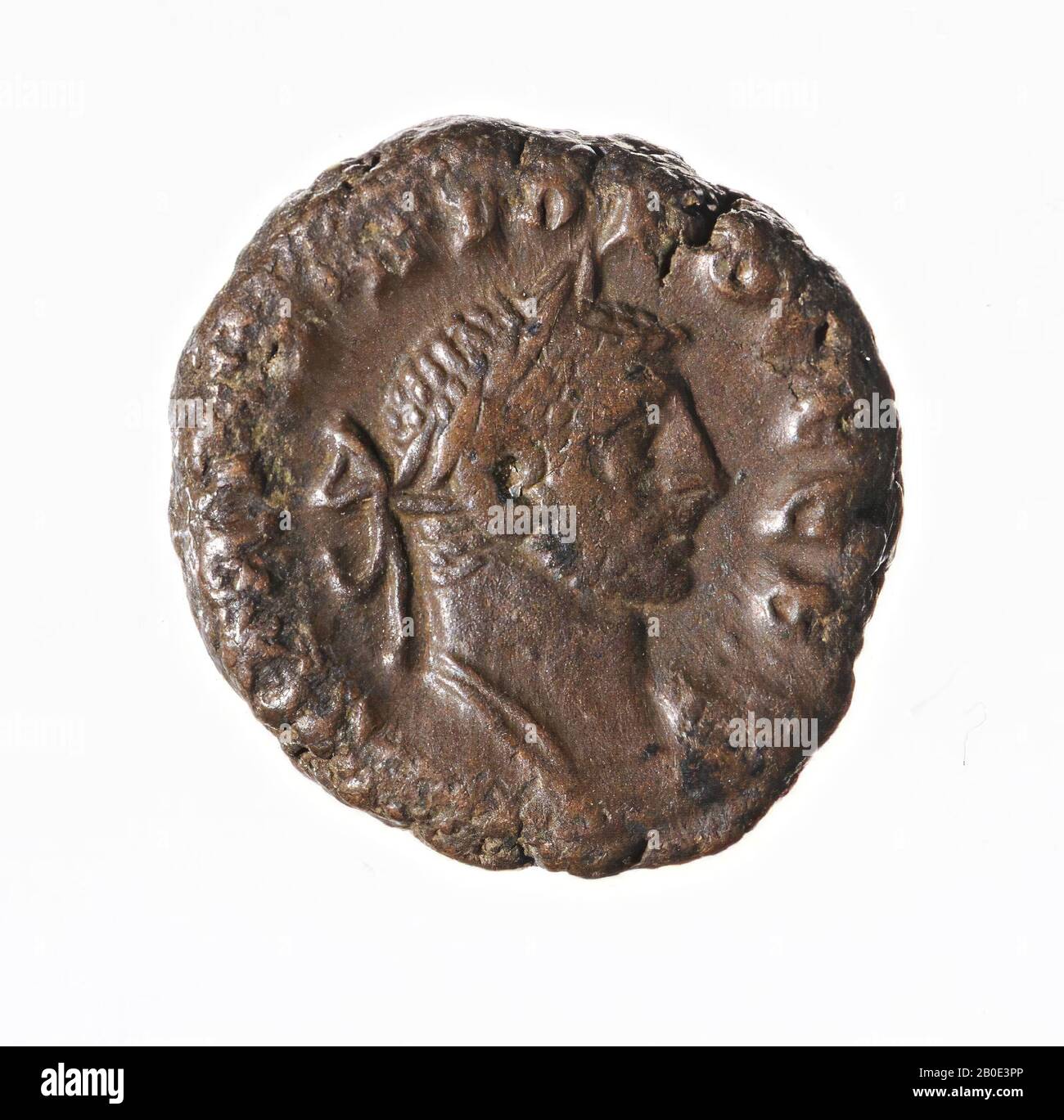 coin, tetradrachm of Probus, year 6, Vz: imperial bust r., Kuras, AKM AUR PRO-BOS SEB, Kz: eagle l., Head r., LS (year 6), coin, tetradrachm, Probus, metal, trillion, diam. 18 mm, wt. 7.25 gr, Greco-Roman Period, Roman imperial period 280-281, Egypt Stock Photo