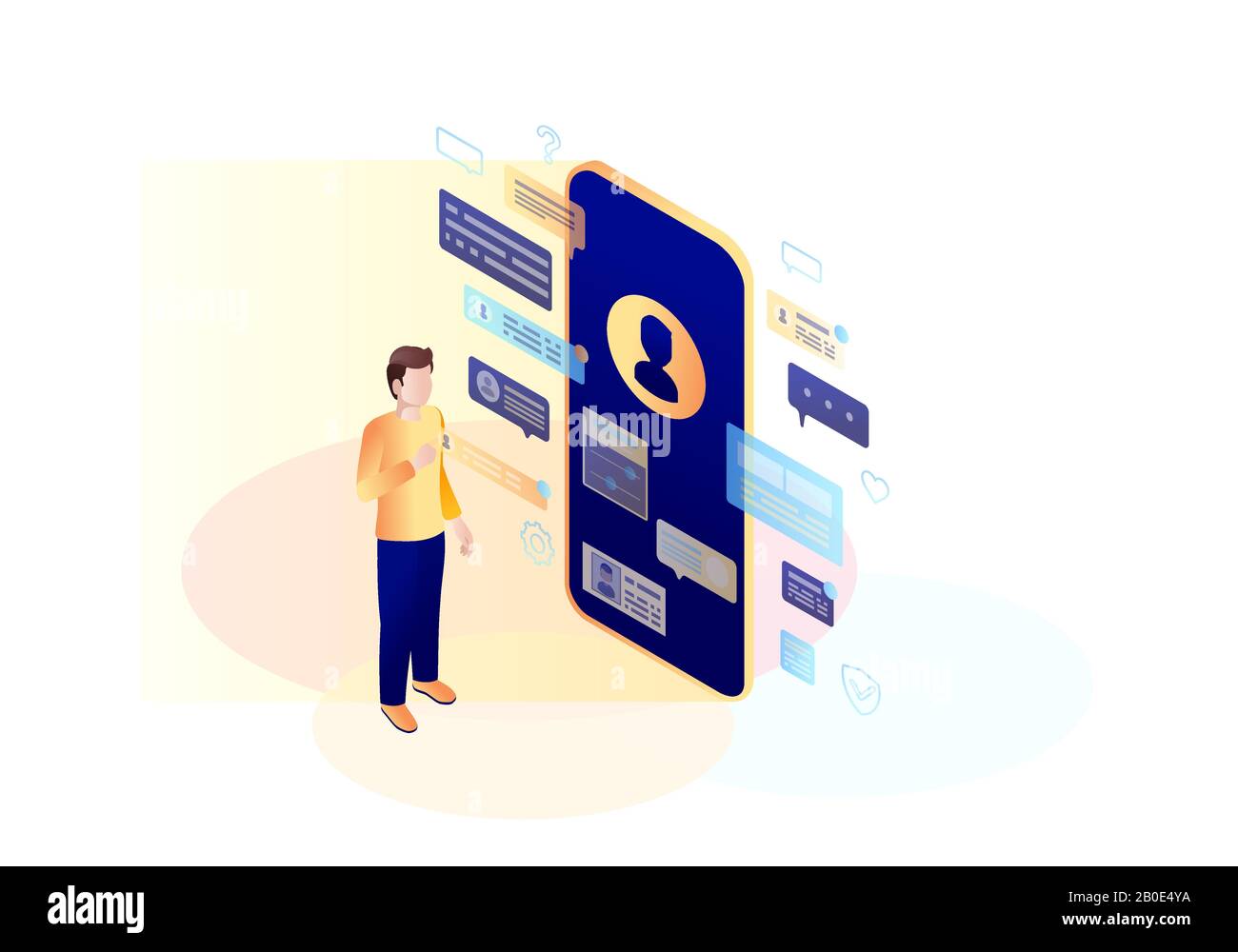 Online communication isometric vector illustration Stock Vector Image ...