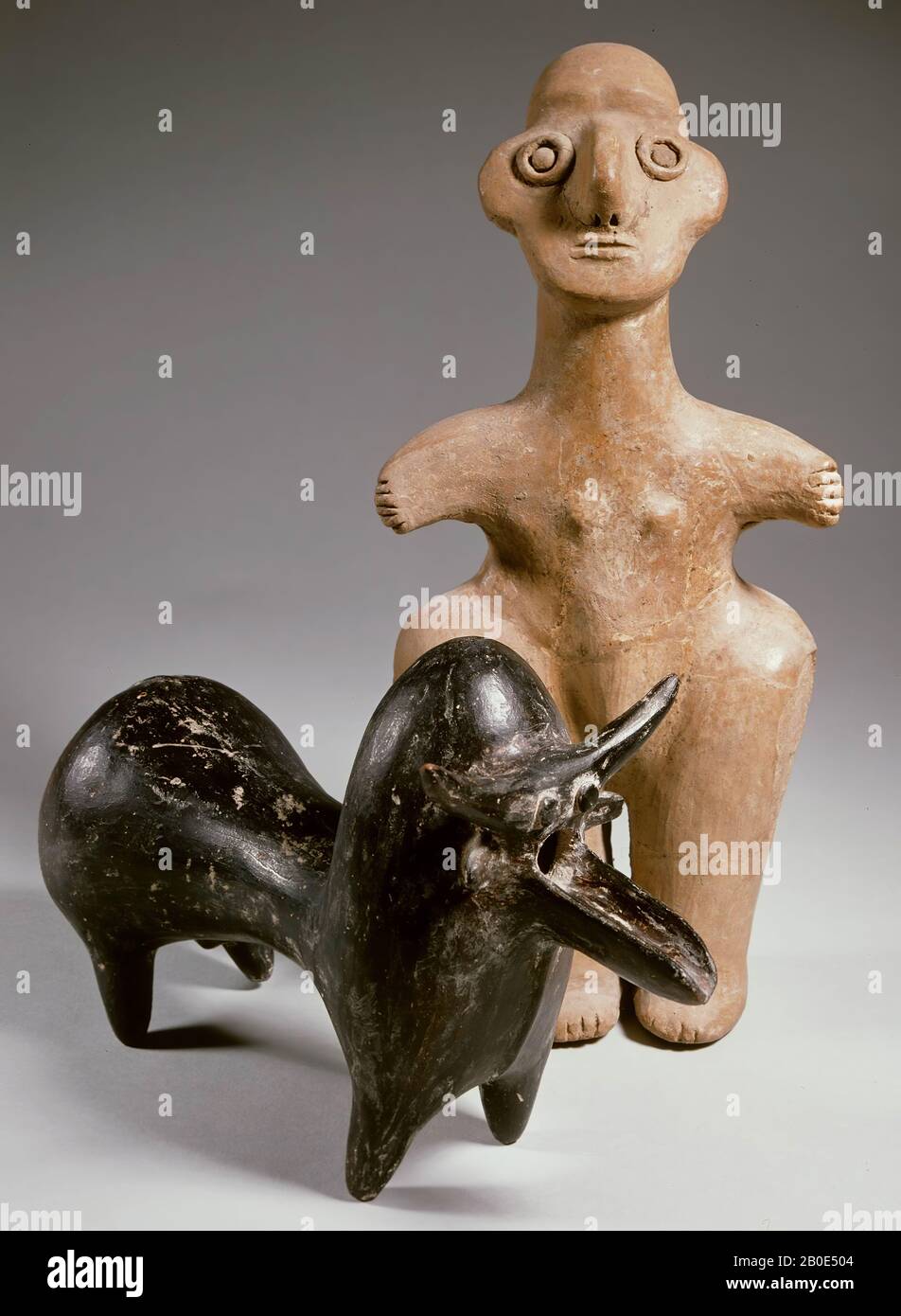 Ancient Near East, figurine, earthenware, L 10.6 cm, W 16.5 cm, H 35.4 cm, Iron Age II 1000-800 BC, Iran Stock Photo