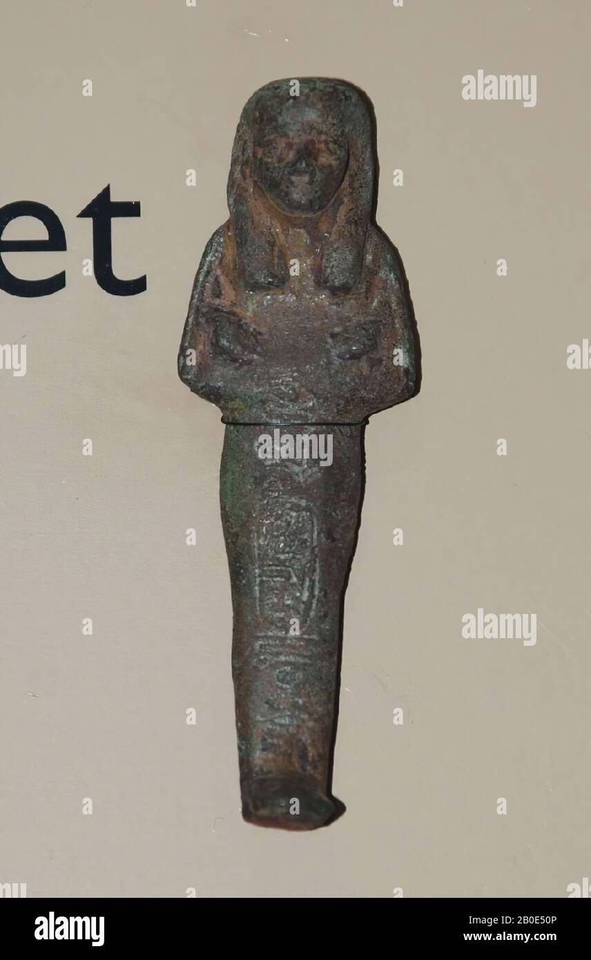 Egypt, Ushebti, bronze, 6.1 x 2.1 cm, Third Intermediate Period, 21st Dynasty, Psoesennes I, Egypt Stock Photo