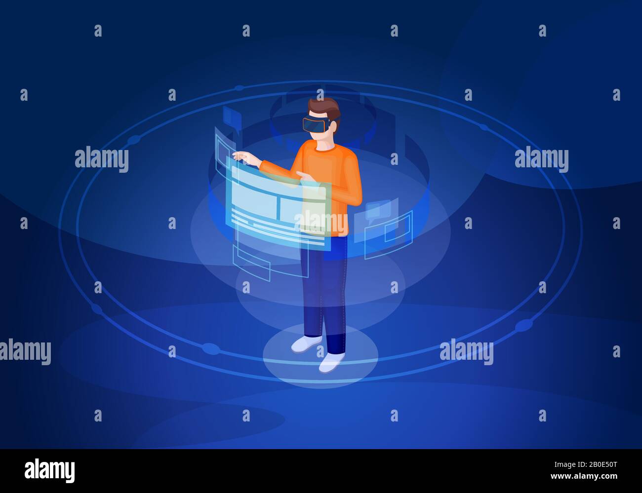 Virtual reality isometric vector illustration Stock Vector Image & Art ...