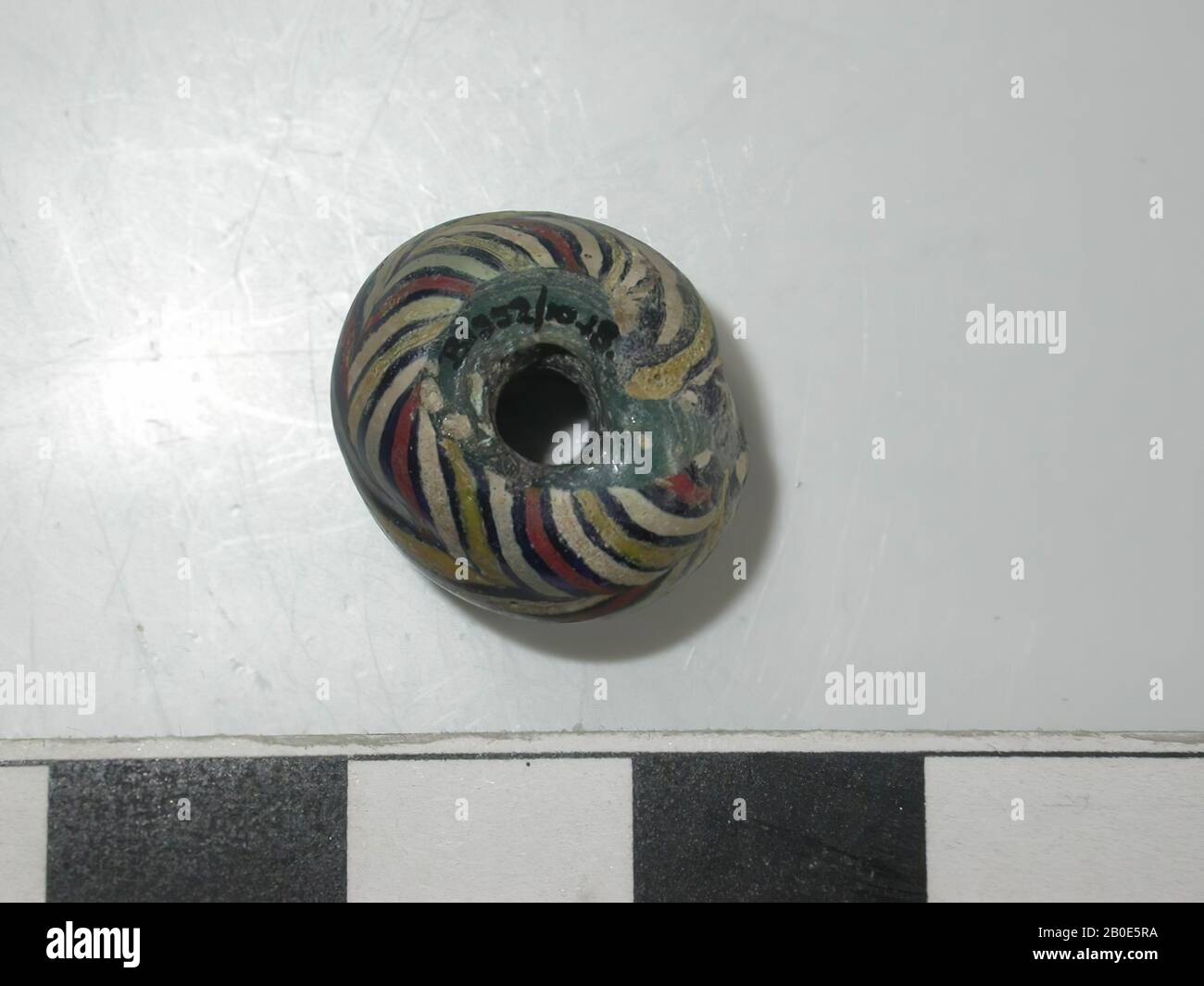 Round bead of millefioriglass, bead, glass, ø 1.4 cm, Egypt Stock Photo