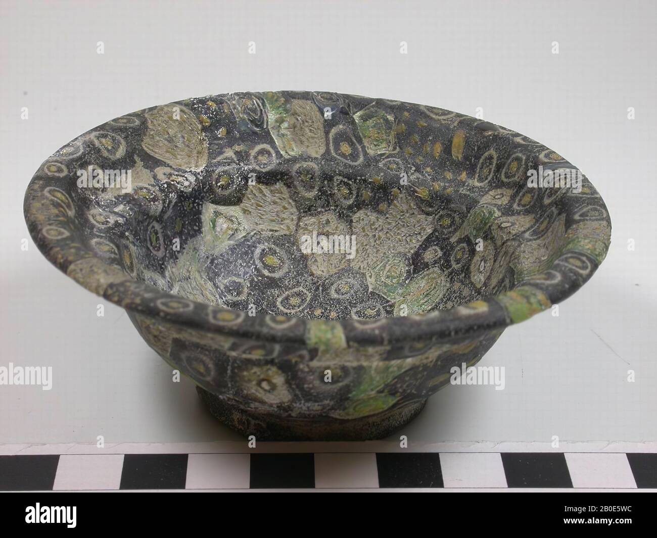 Bowl of millefiori glass. Early imperial age., Bowl, glass, ø 9.5 cm, Egypt Stock Photo