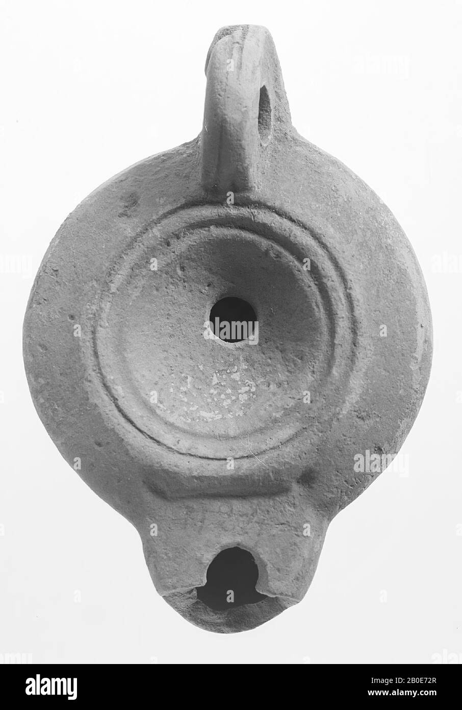 Classical antiquity, oil lamp, earthenware, terracotta, 4.6 x 9.8 x 6.7 cm, 2nd half of 1st century to 1st half of 3rd century AD., 50-250 AD, Tunisia Stock Photo