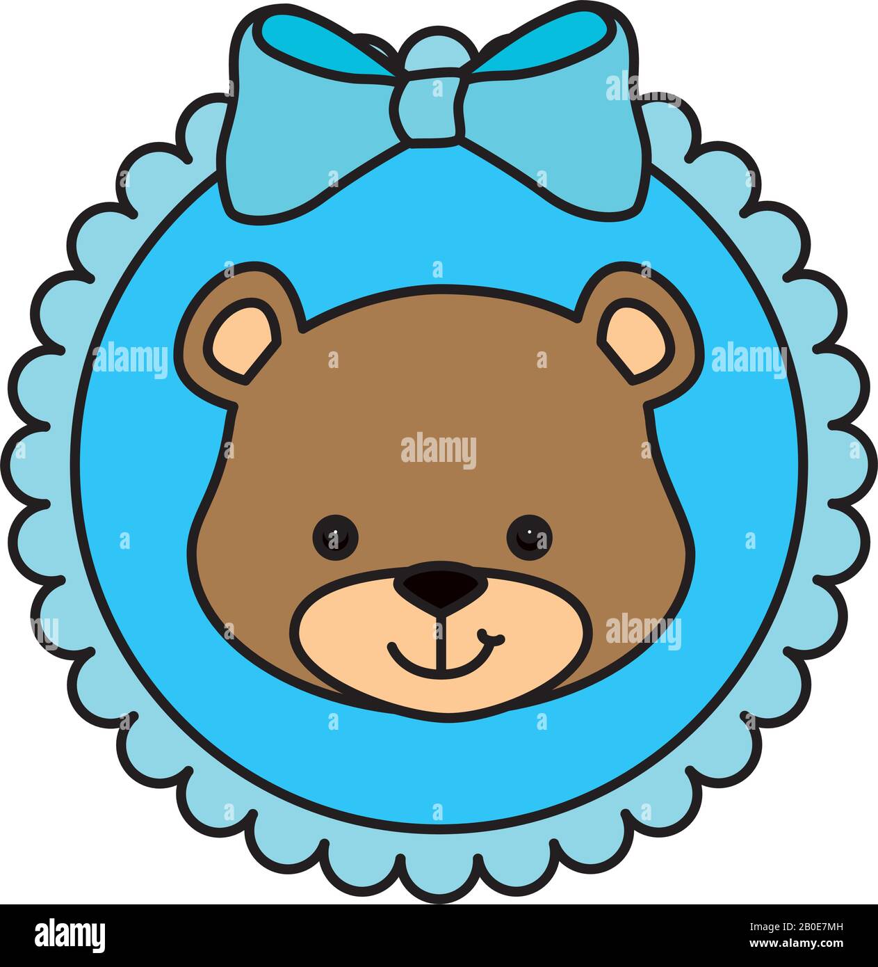 face of cute teddy bear in lace frame Stock Vector Image & Art - Alamy