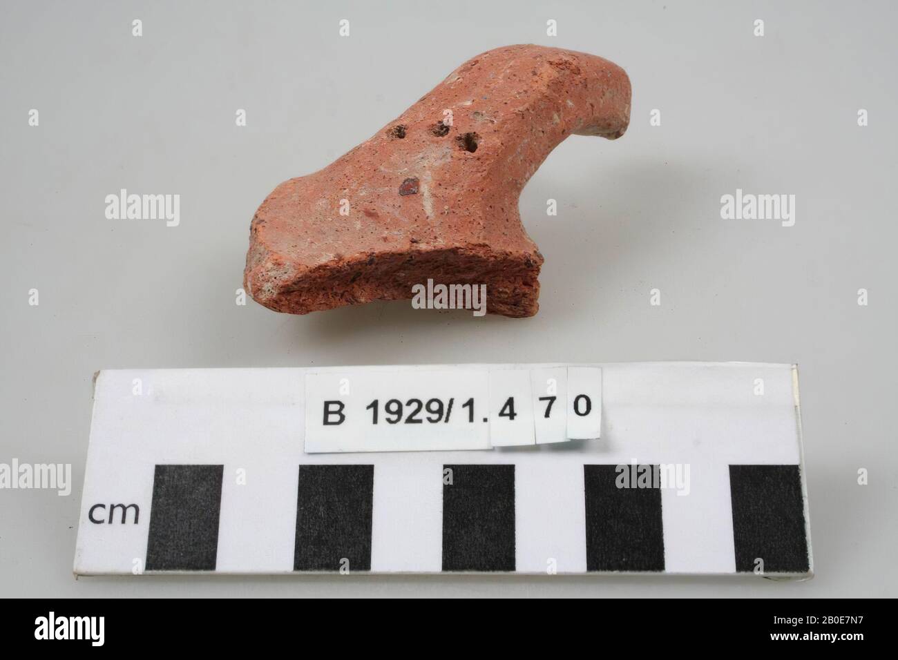 A fragment of an ear, marked with three dots., Crockery, earthenware, L 9.5 cm, Palestine Stock Photo