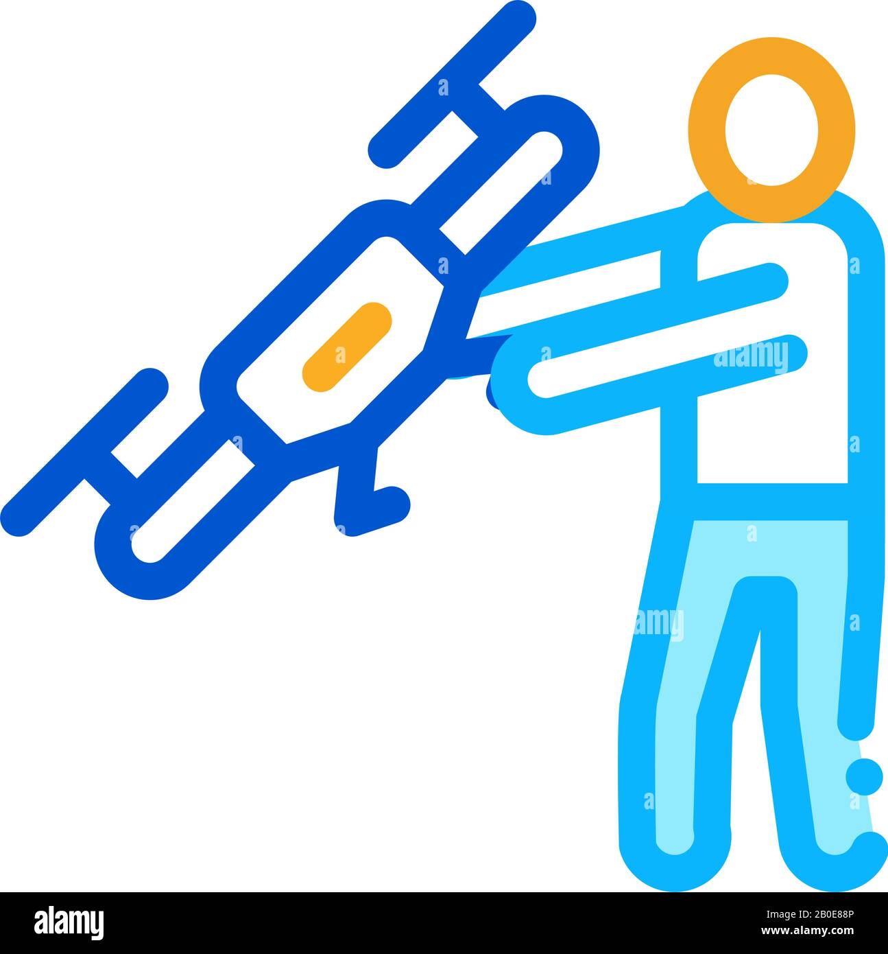 Human Hold Drone Icon Vector Outline Illustration Stock Vector Image ...