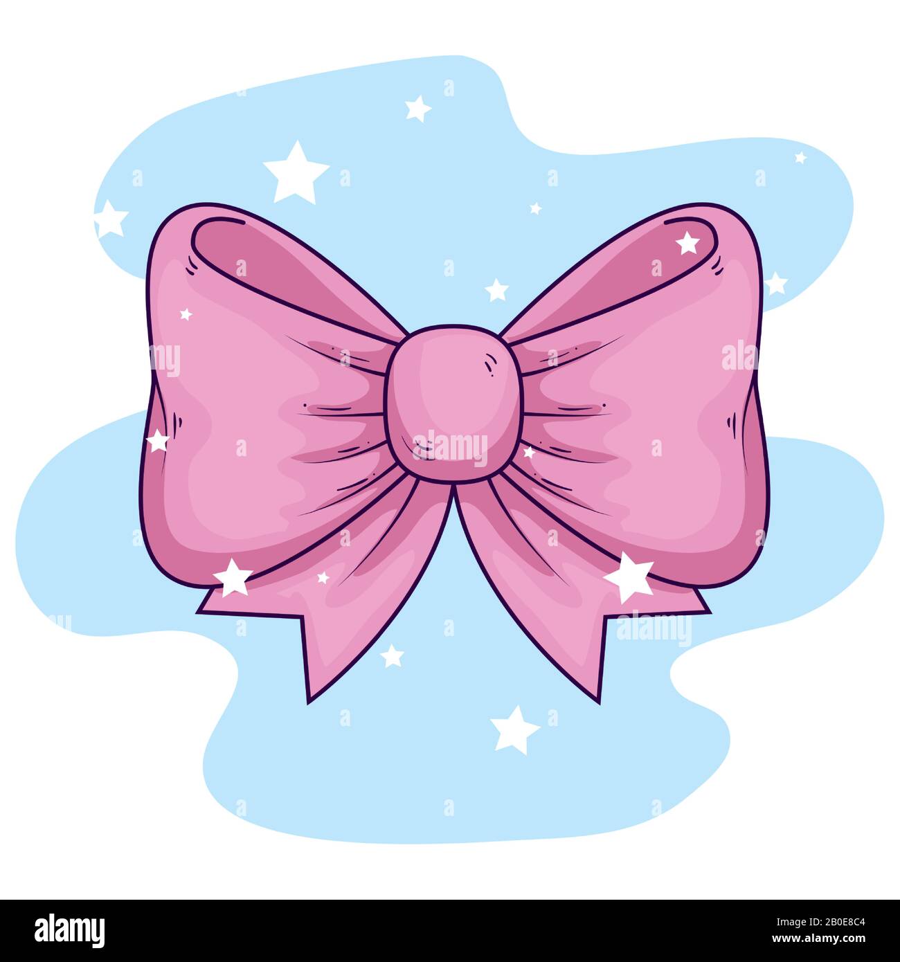 cute bow ribbon decoration icon Stock Vector Image & Art - Alamy