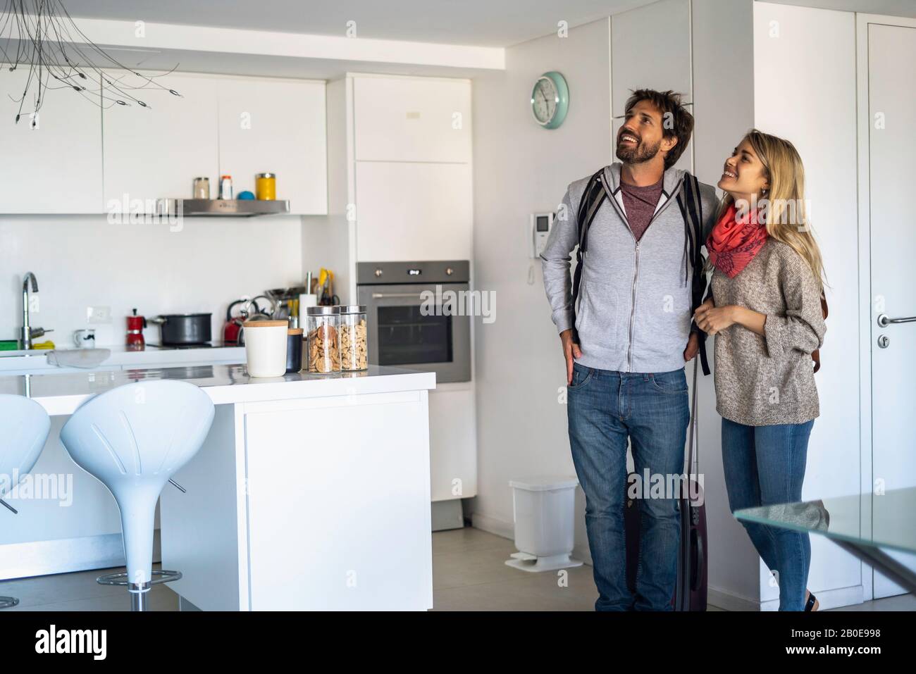 Young couple looking at new home Stock Photo