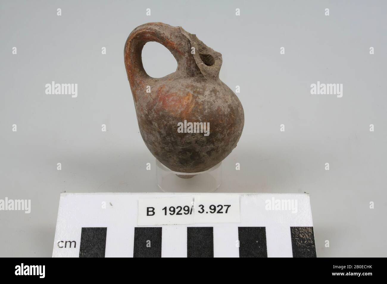 jug, pottery, h: 7 cm, diam: 4.6 cm, Israel Stock Photo