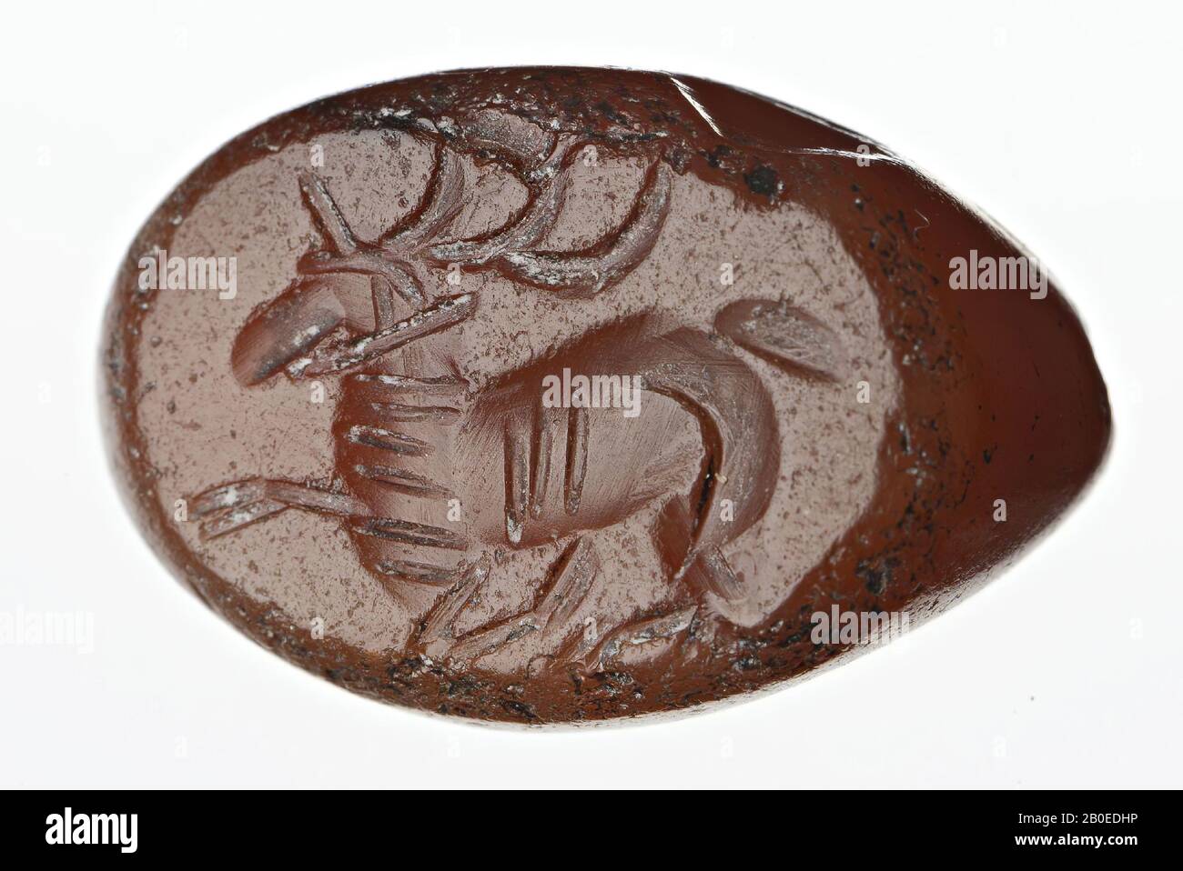 stamp, stone, carnelian, ø 1.8 cm, Iran Stock Photo