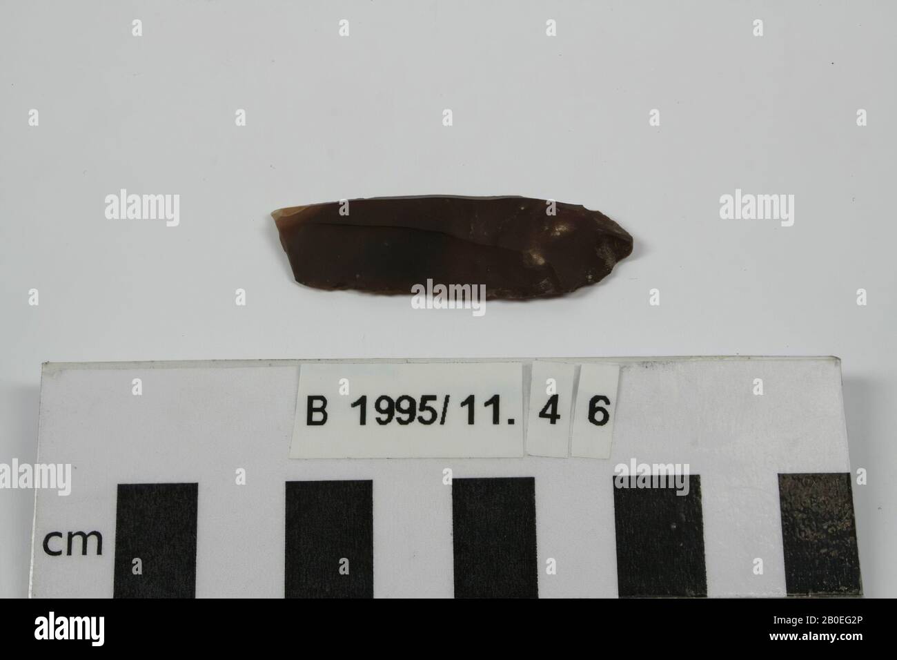stone tool, stone, flint, L 4.7 cm, W 1.7 cm, 3000-2000 BC, Iraq Stock Photo