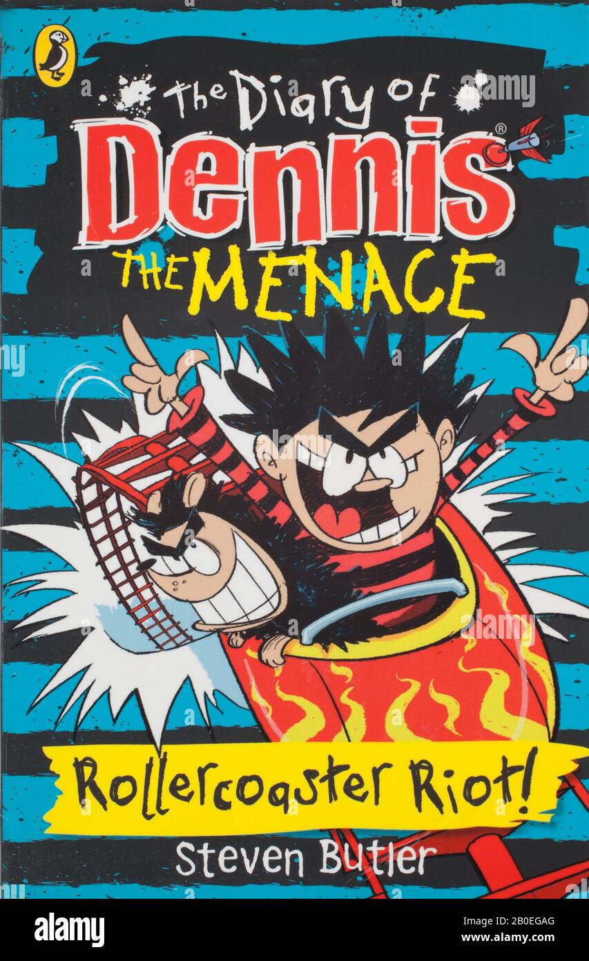 The book, The Diary of Dennis the Menace, Roller Coaster Riot by Steven Butler Stock Photo