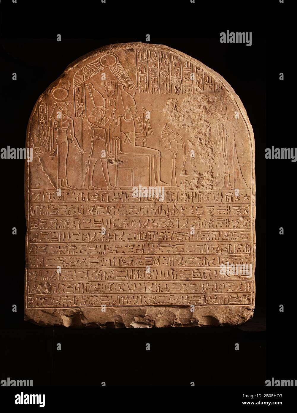 Herihor, round arch, stele, limestone, 74 x 61 x 15 cm (29 1 Stock Photo