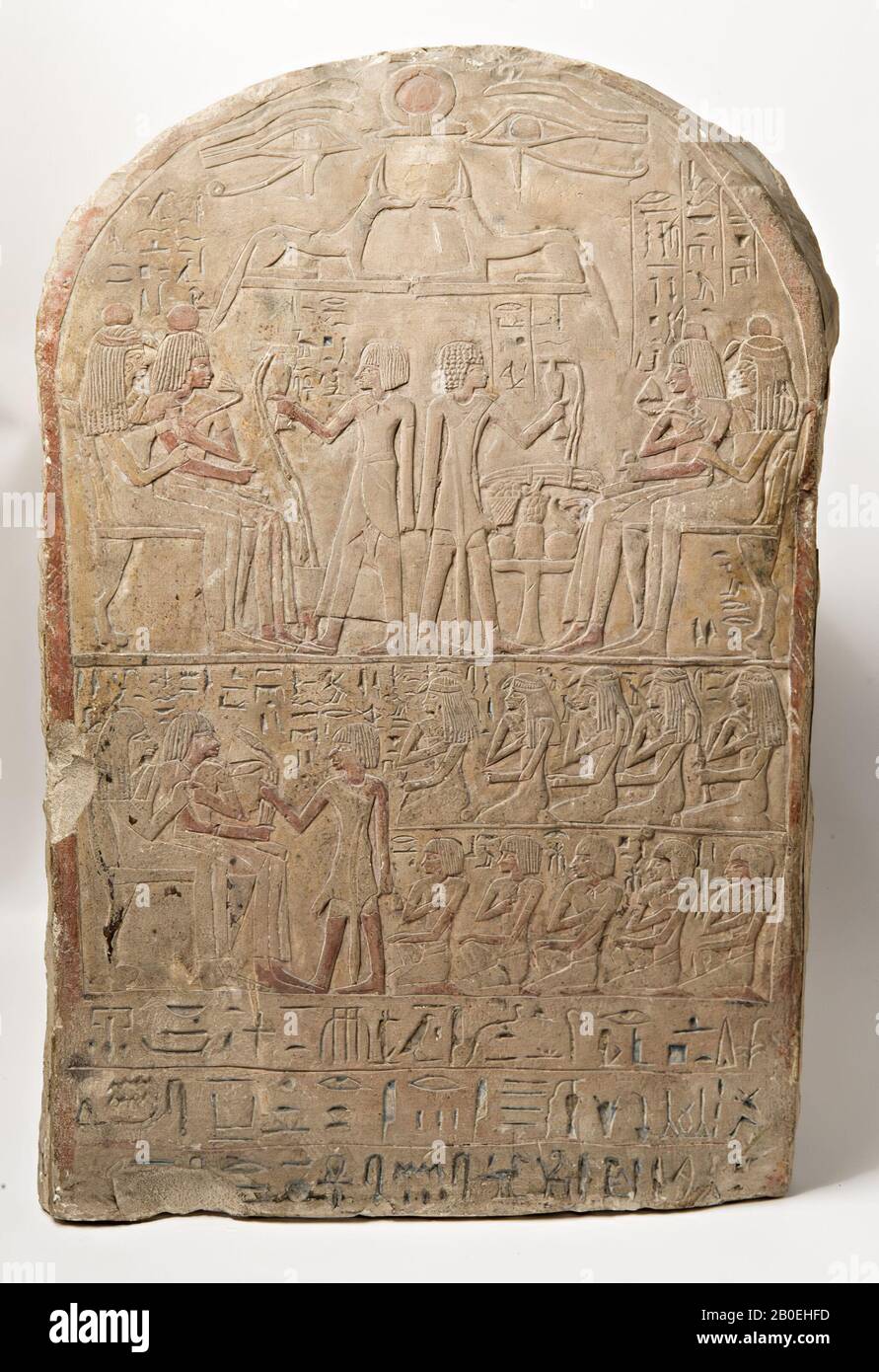 Ptahmery, round arch, stele, limestone, 56 x 37 cm, New Kingdom, EgyptDescription of the Egyptian collection, VI, 5, Pl.VIII, B. Gessler-Löhr, BACE 18 (2007), n . 125 Stock Photo