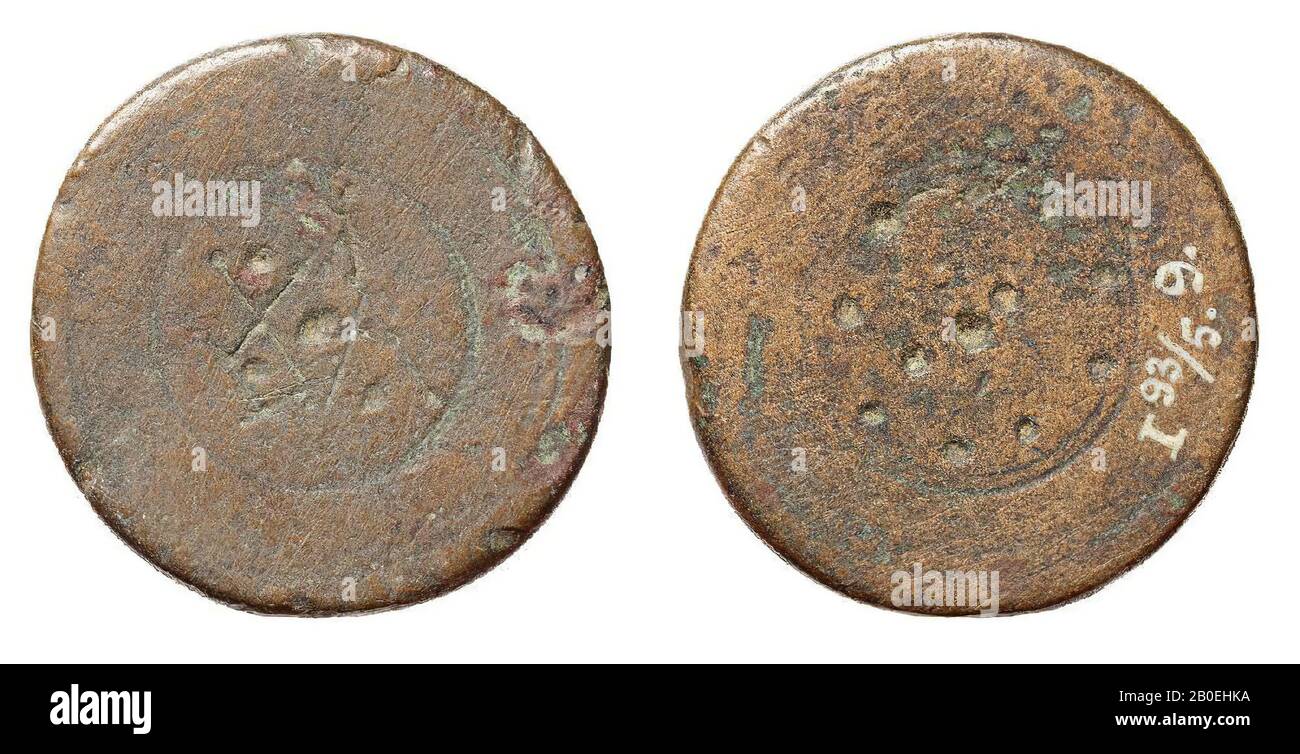 weight, bronze, Diam. 3.17 cm, H. 0.36 cm, wt. 23.86g, Byzantine, Turkey Stock Photo