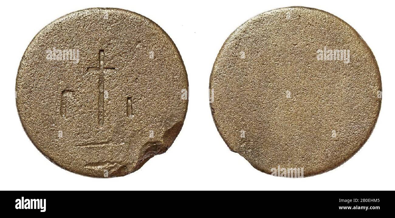 weight, bronze, Diam. 3.3 cm, H. 0.65 cm, wt. 49.93g, Byzantine, Turkey