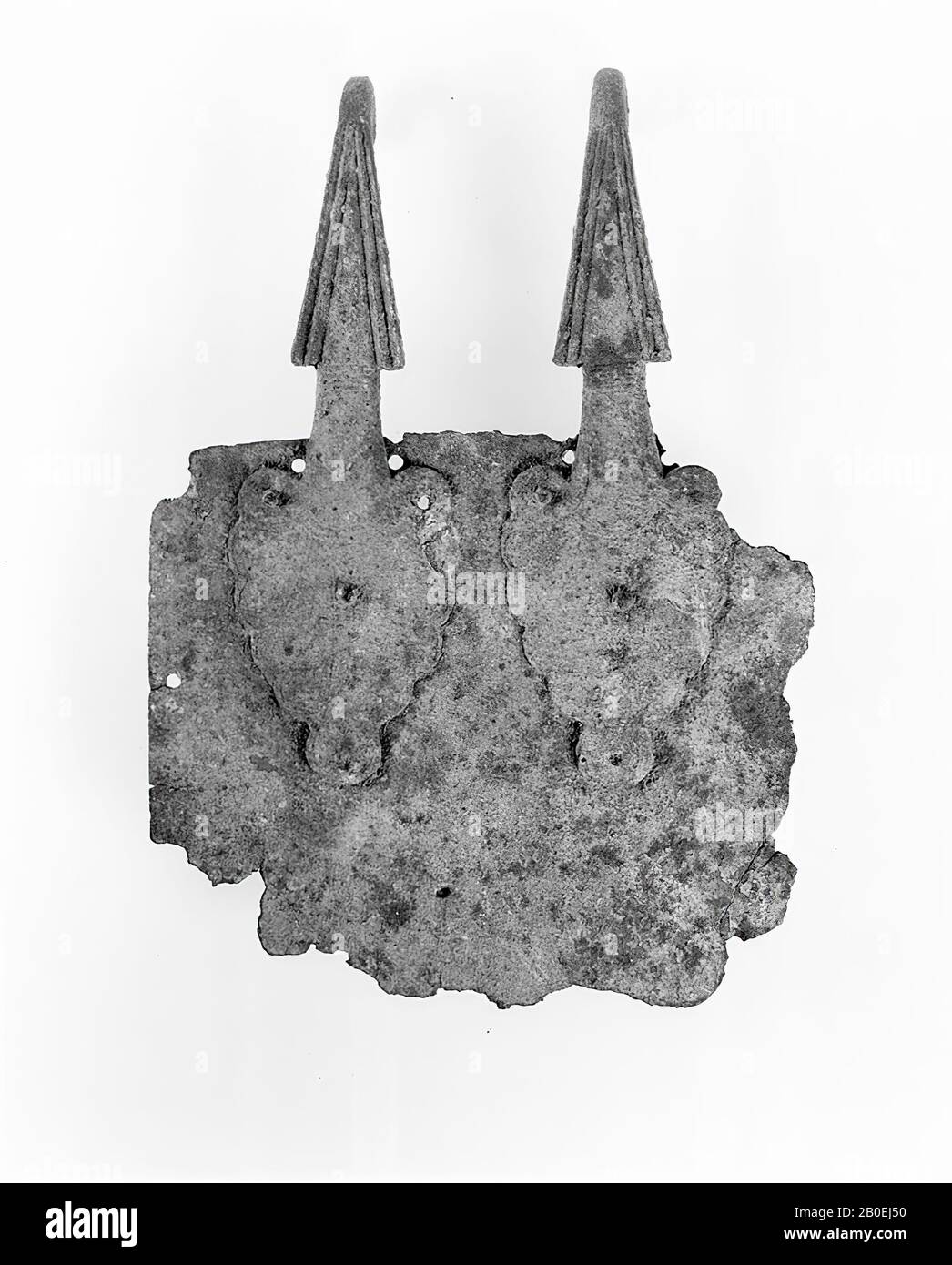 belt fittings, bronze, 9 x 12 cm, Roman period, Italy Stock Photo
