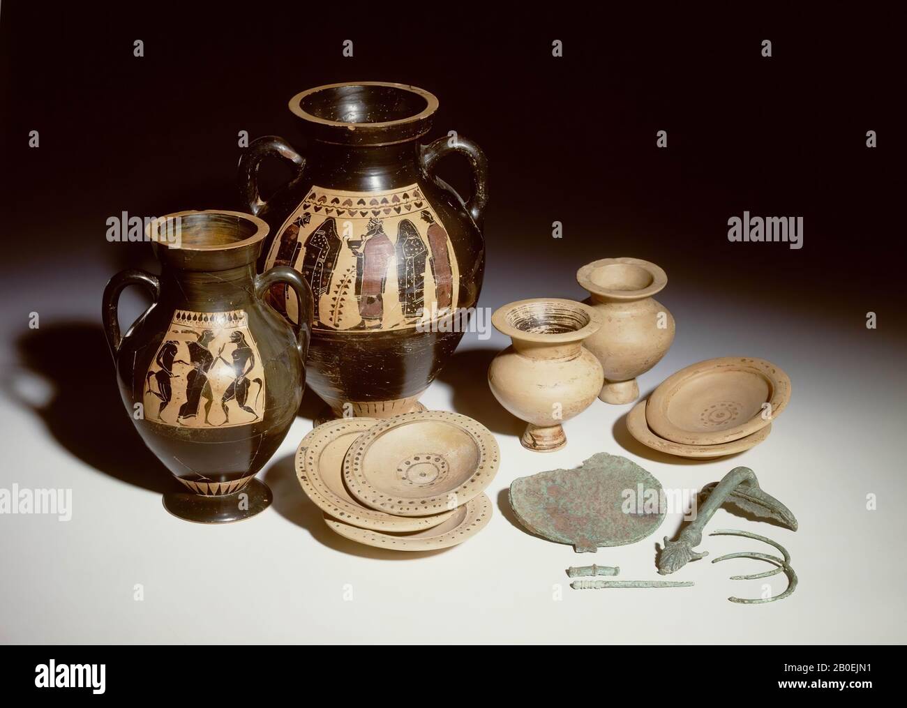 Classical antiquity, jug, ear, bronze, 9.8 x 14.7 cm, -550, -500, Italy Stock Photo