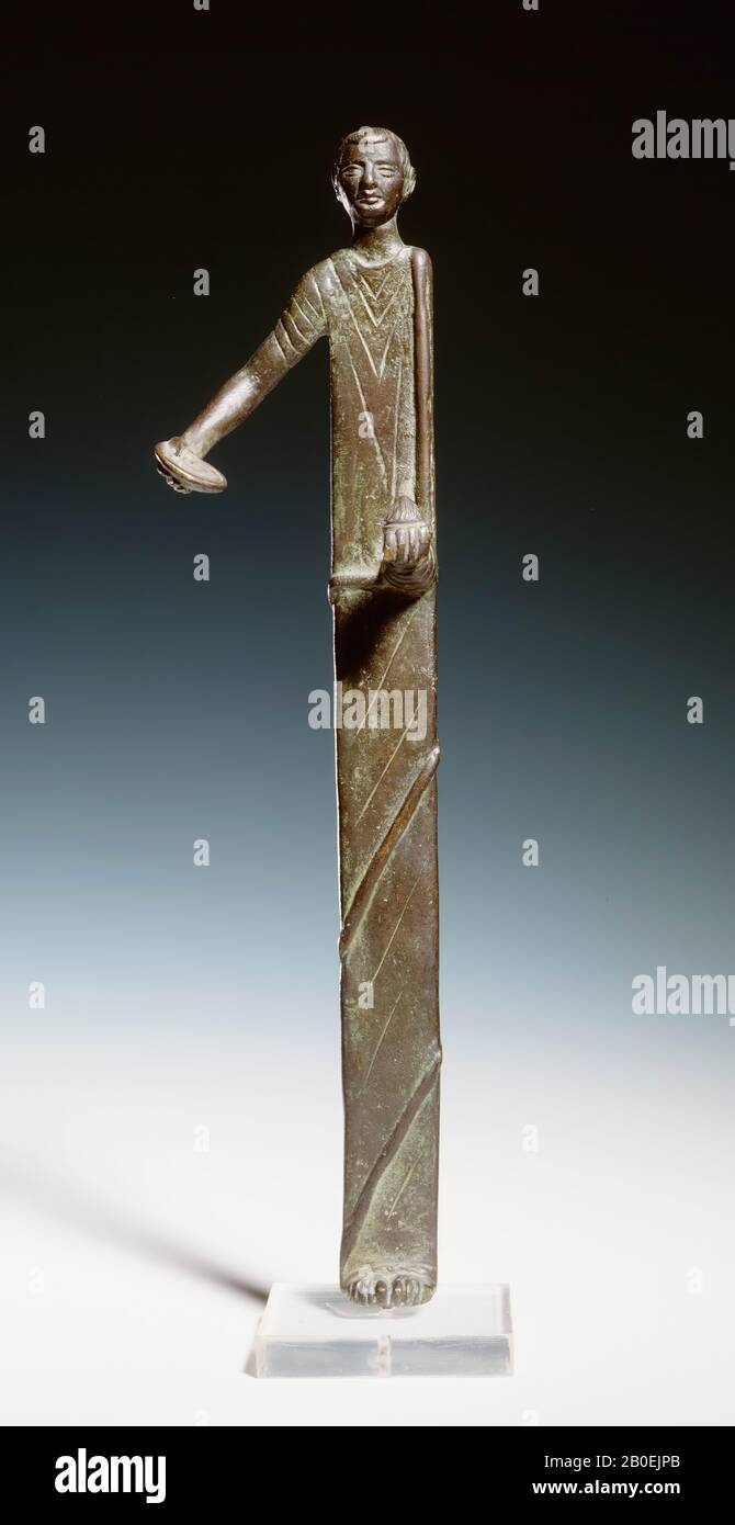figurine, fake, bronze, 30 x 7 cm, 200-0 BC, Italy Stock Photo