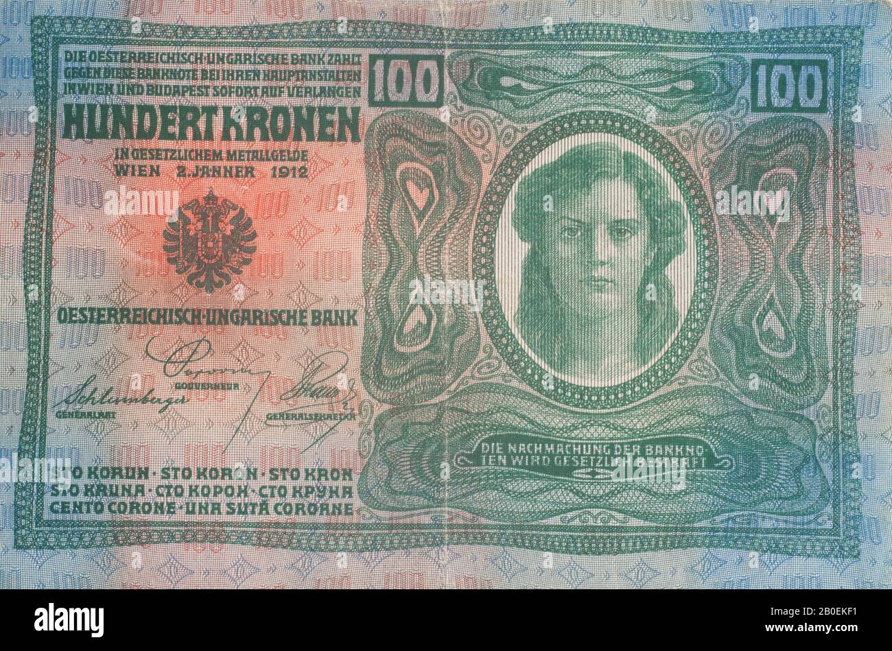 A 100 Kronen Austria Hungry 1912 bank note Stock Photo