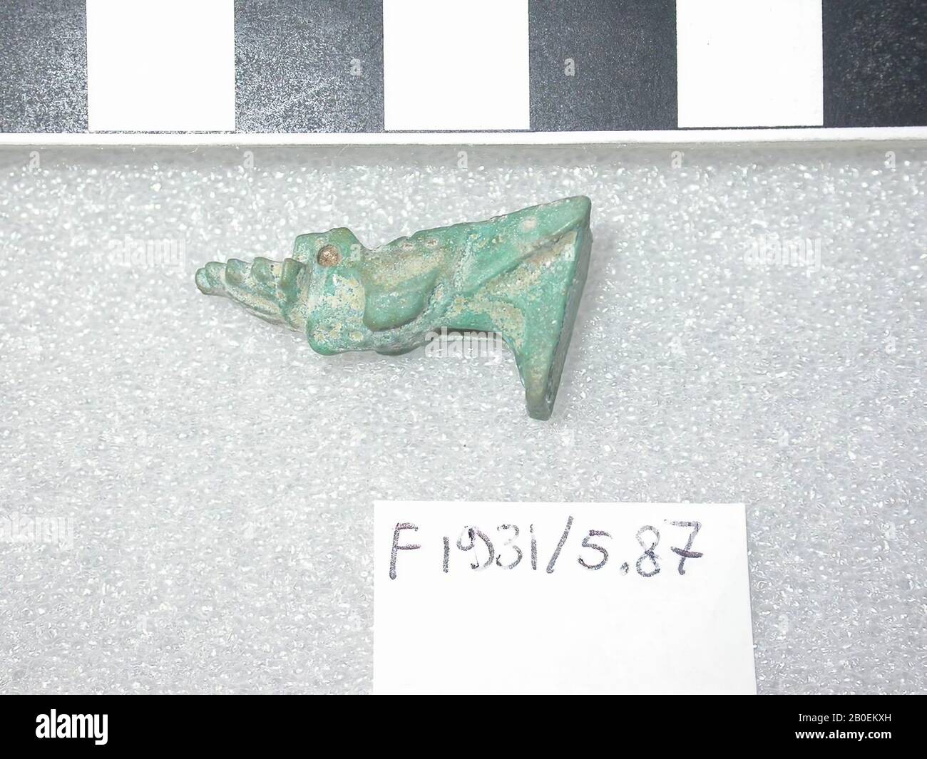 falcon, atef crown, amulet, animal, faience, 2,7 cm, Egypt Stock Photo