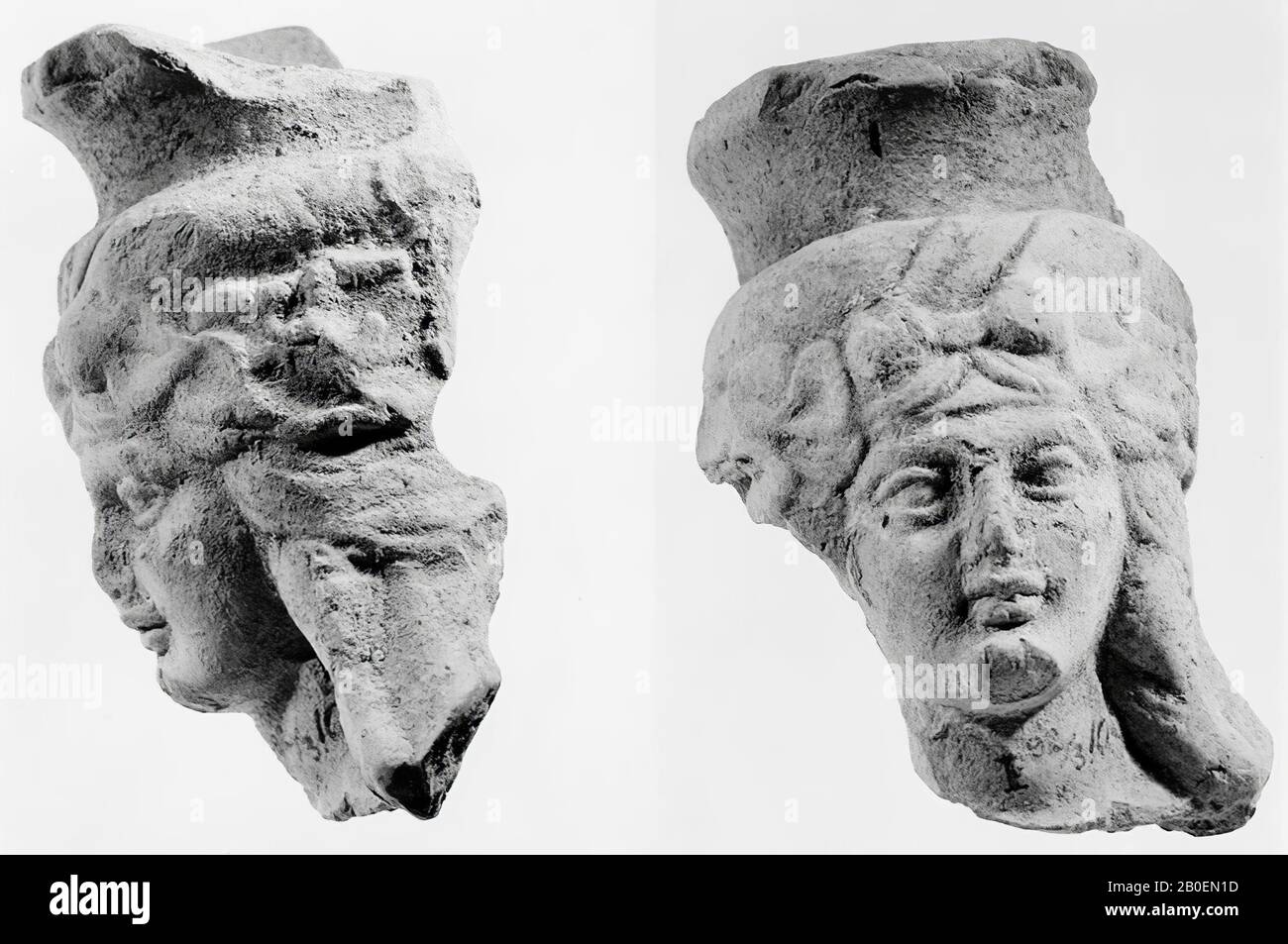 figurine, fragment, head, pottery, terracotta, 9.1 cm, Roman 50 Stock Photo