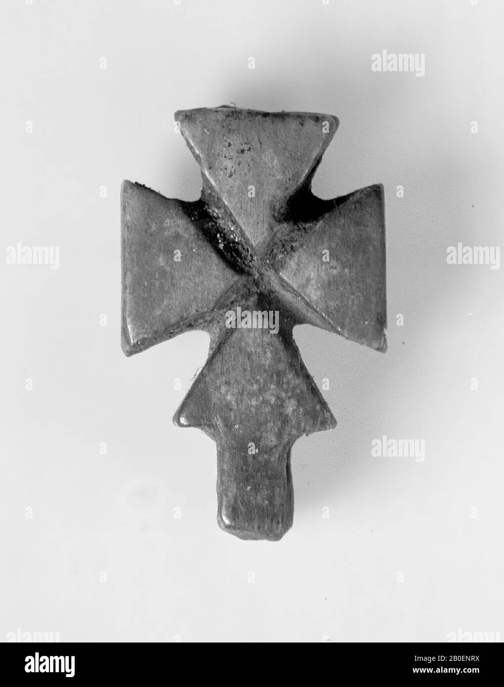 crucifix, bone, 1.2 x 1.2 cm, early Christian Stock Photo