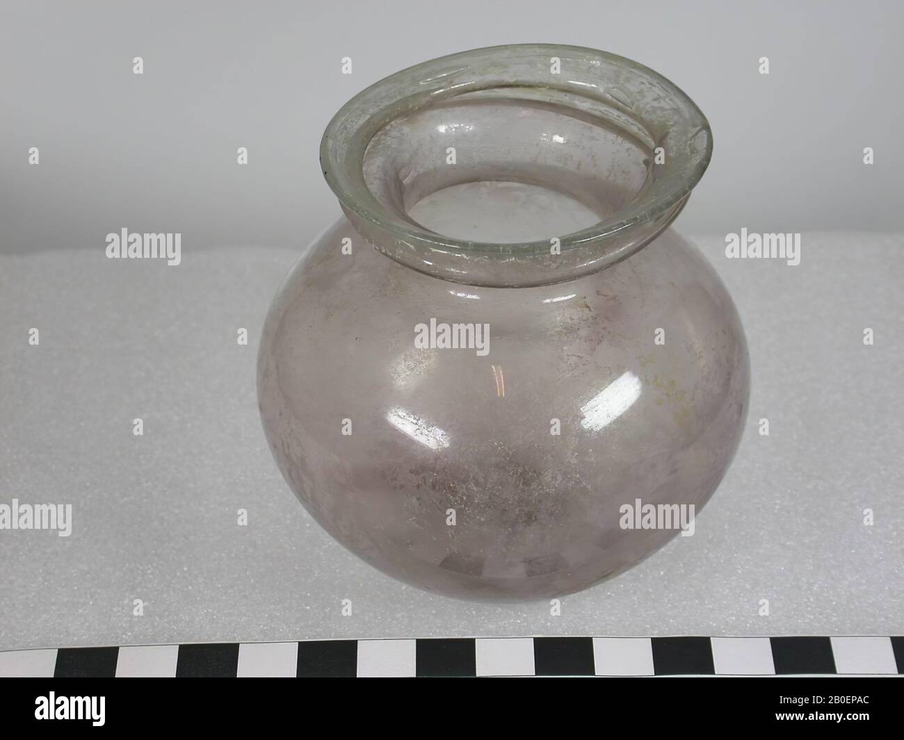 spherical cup of colorless glass, with profiled edge lip, cup, glass, 8.2 cm Stock Photo