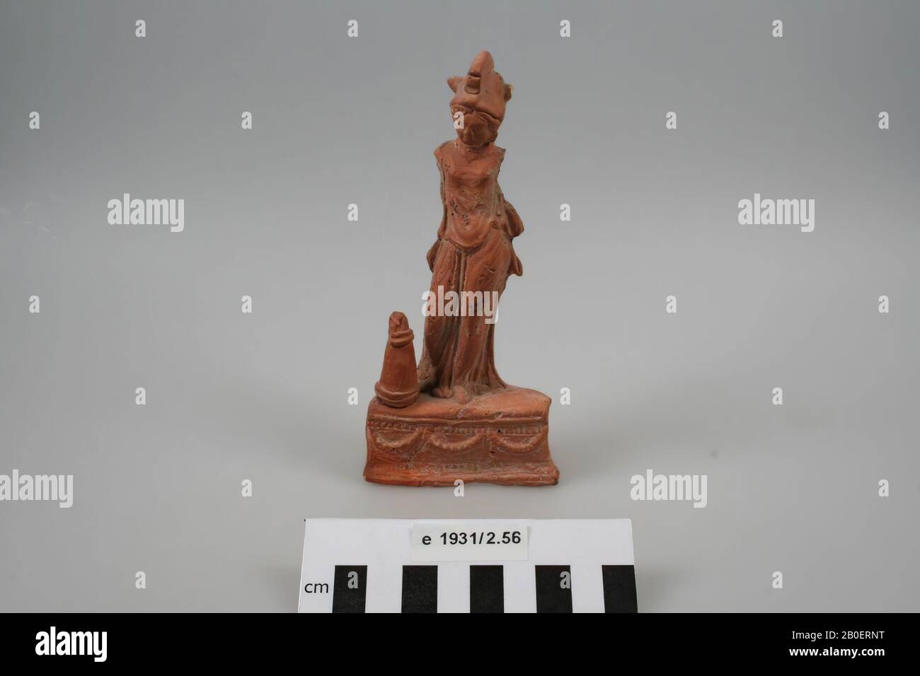 Figurine of the goddess Athena with armament, of terracotta. The arms are missing, old glues and additions., Figurine, Athena, pottery, terracotta, 3 x 7 x 15.5 cm, Roman 0 Stock Photo
