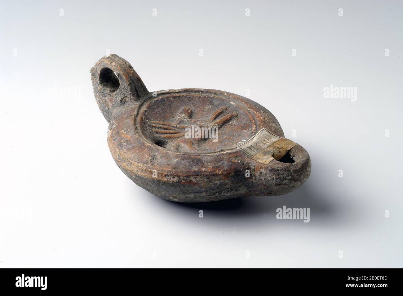 Classical antiquity, oil lamp, earthenware, 4.9 x 10.4 x 7 cm, 2nd half of 1st century to 1st half of 3rd century AD 50-250 AD, Tunisia Stock Photo