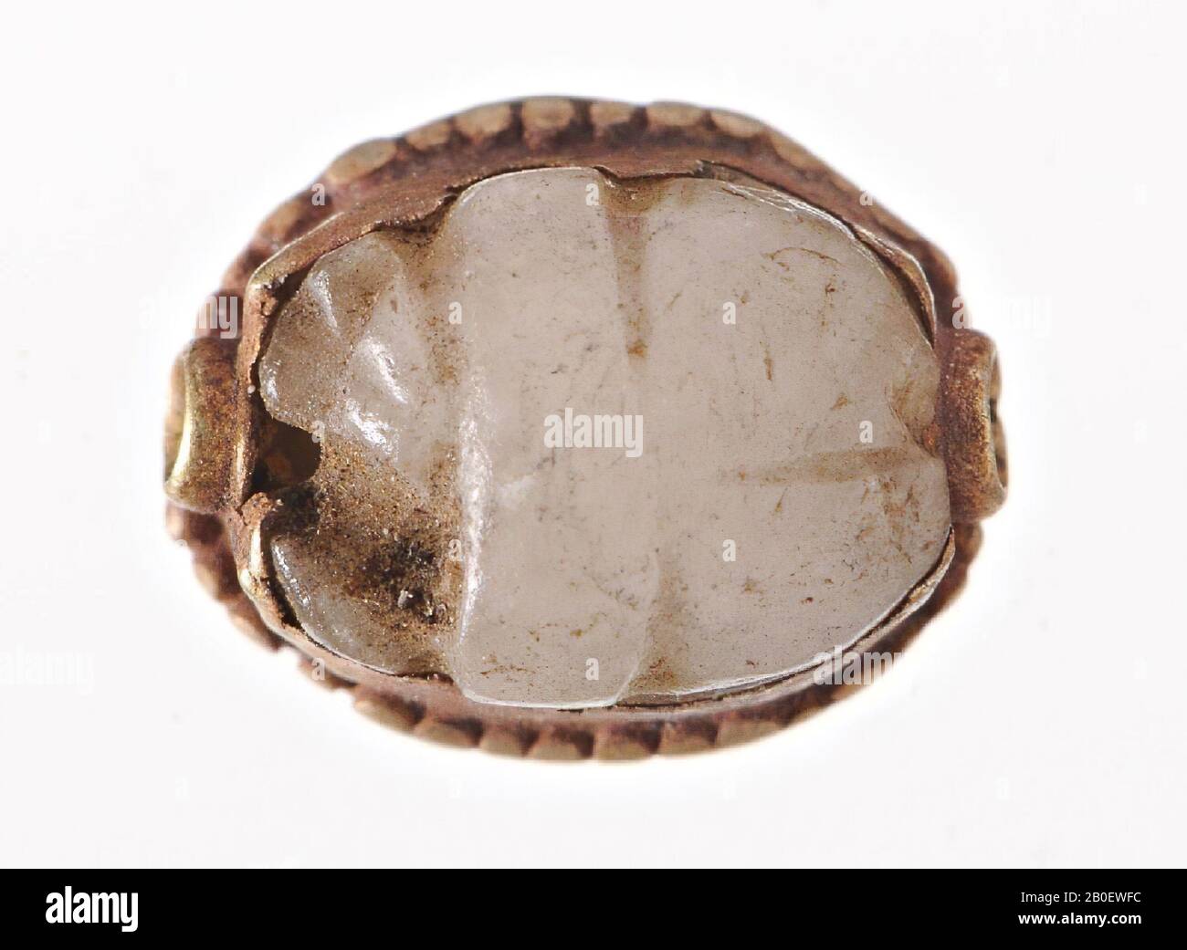 seal, scarab, seal, scarab, gold, quartz, 0,6 x 0,7 cm, Egypt Stock Photo