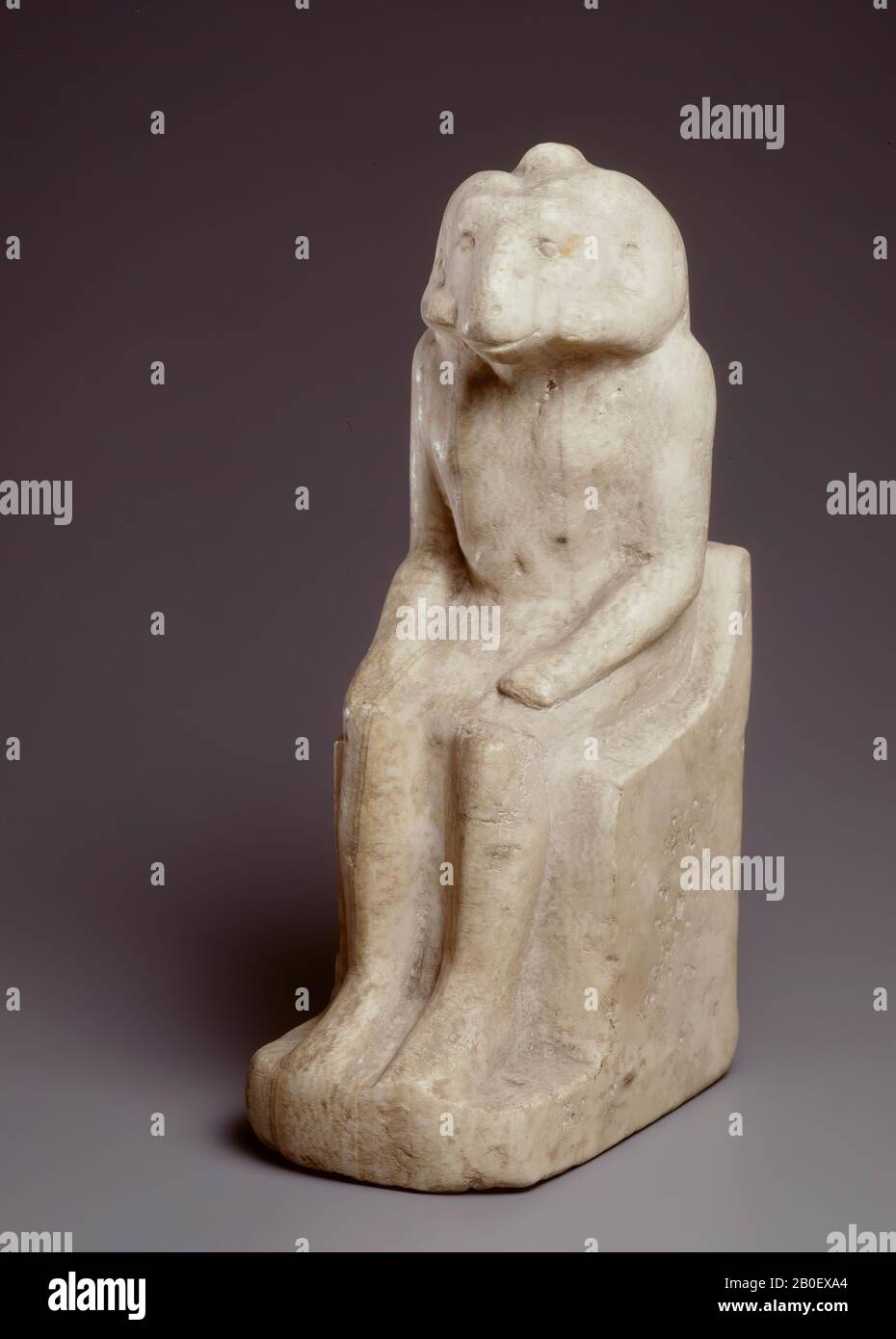 Amon ?, sitting, votive statue, alabaster, 23.5 cm, New Kingdom 1550-1070 BC, Egypt Stock Photo
