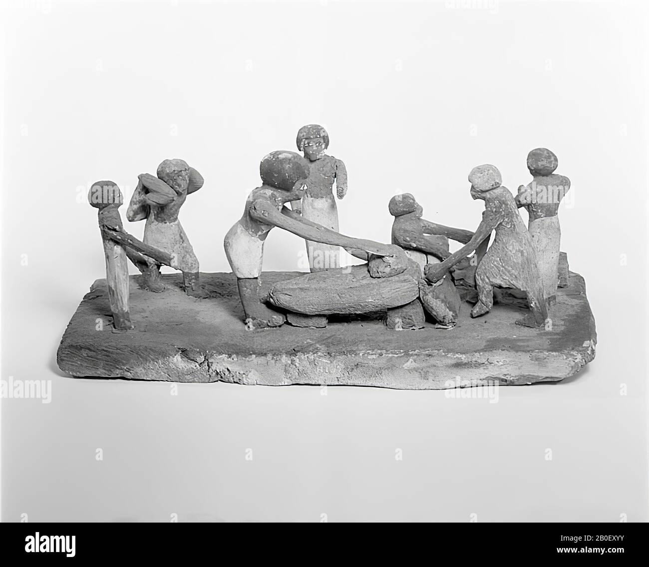 bakery, model, small sculpture, group model, wood, 16 × 16 × 37.5 cm, Middle 2040-1783 BC, Egypt Stock Photo