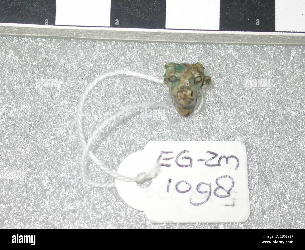 bovine head, amulet, animal, faience, length: 1 cm, Egypt Stock Photo